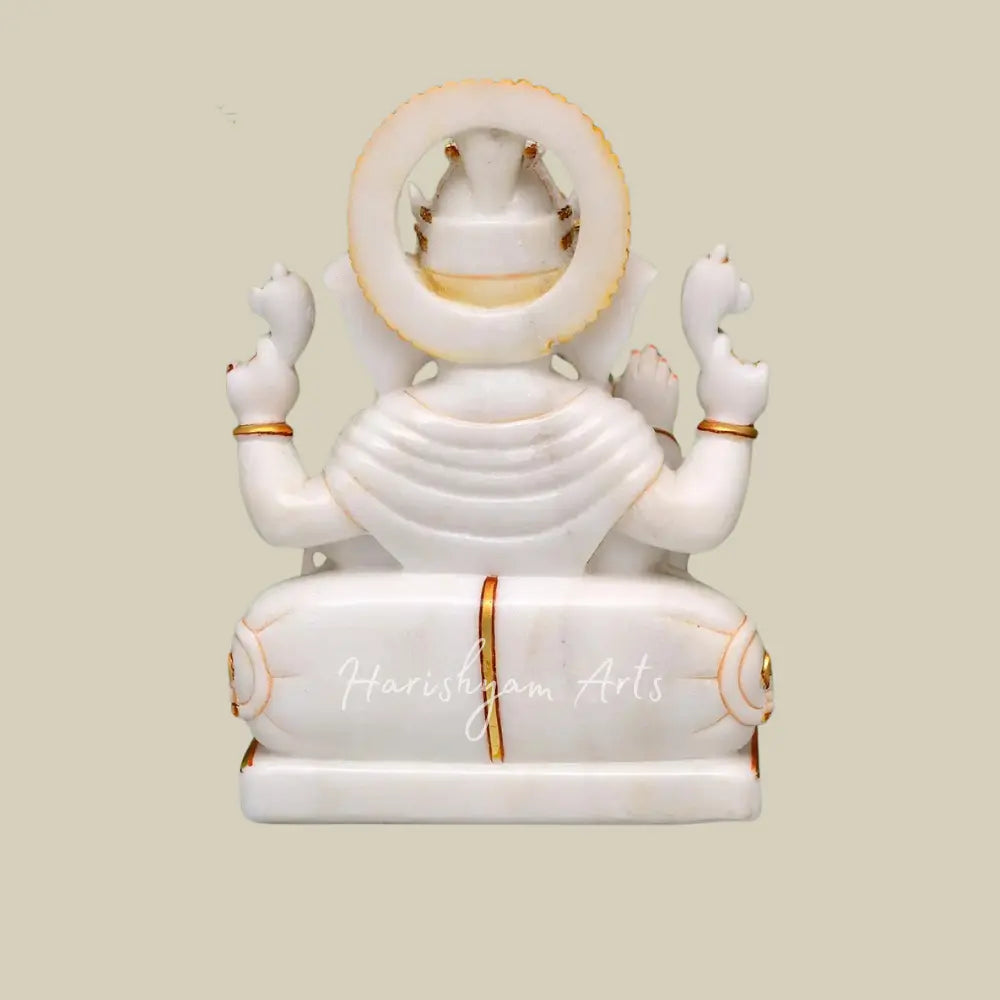 12" Marble Ganesha Statue for Home & Temple