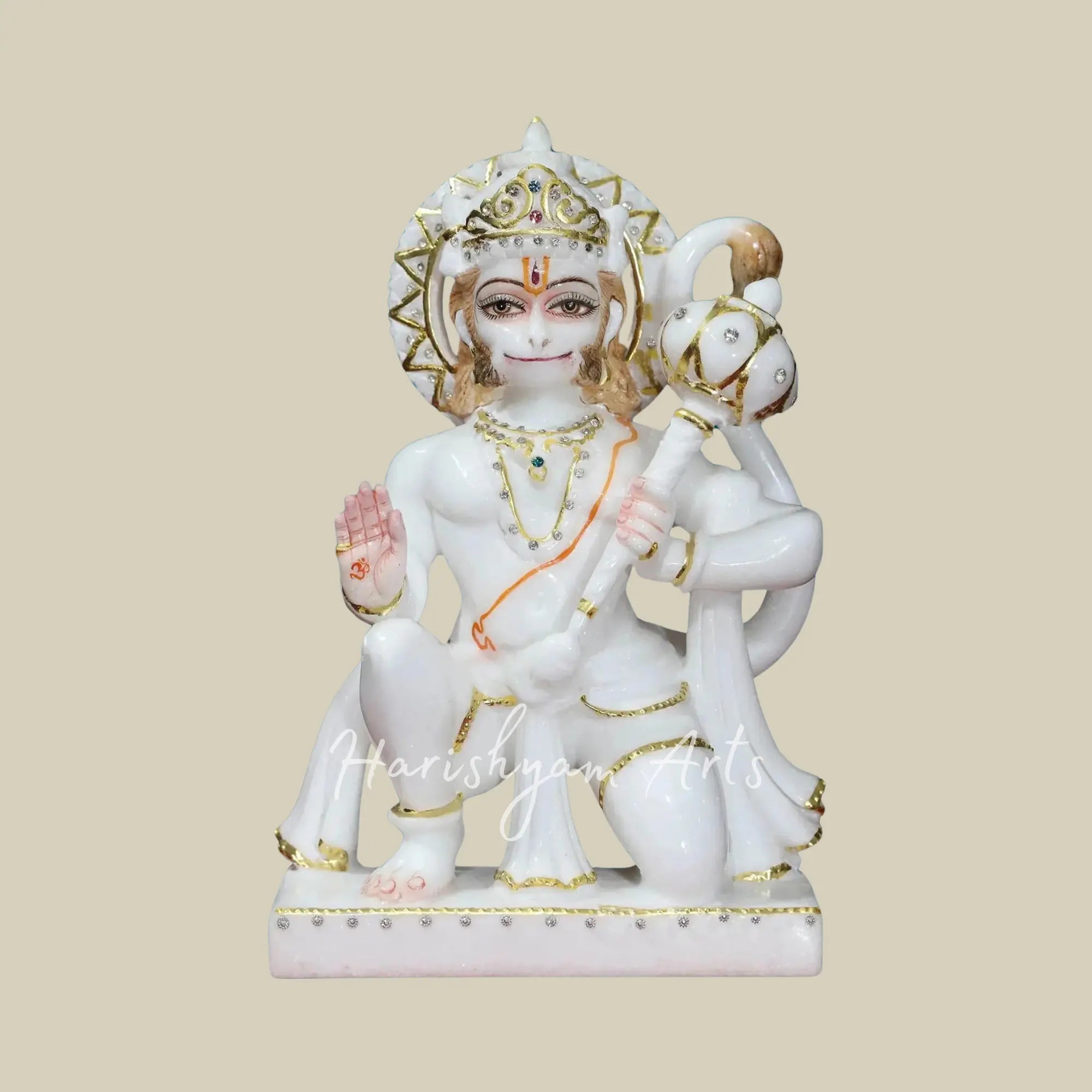 12 inches Marble Hanuman Ji Statue For Home 3