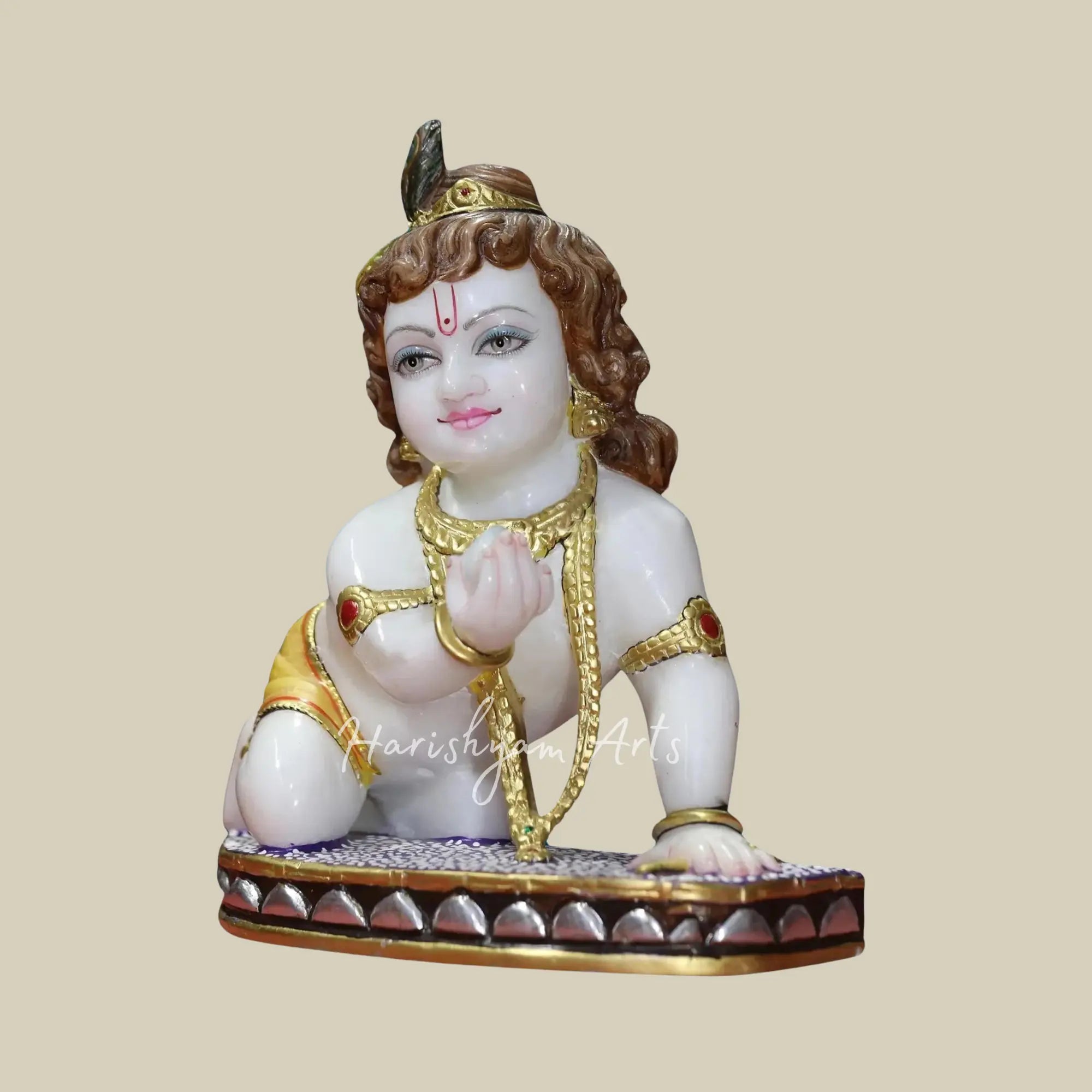 12 inches Marble Laddu Gopal Statue 1