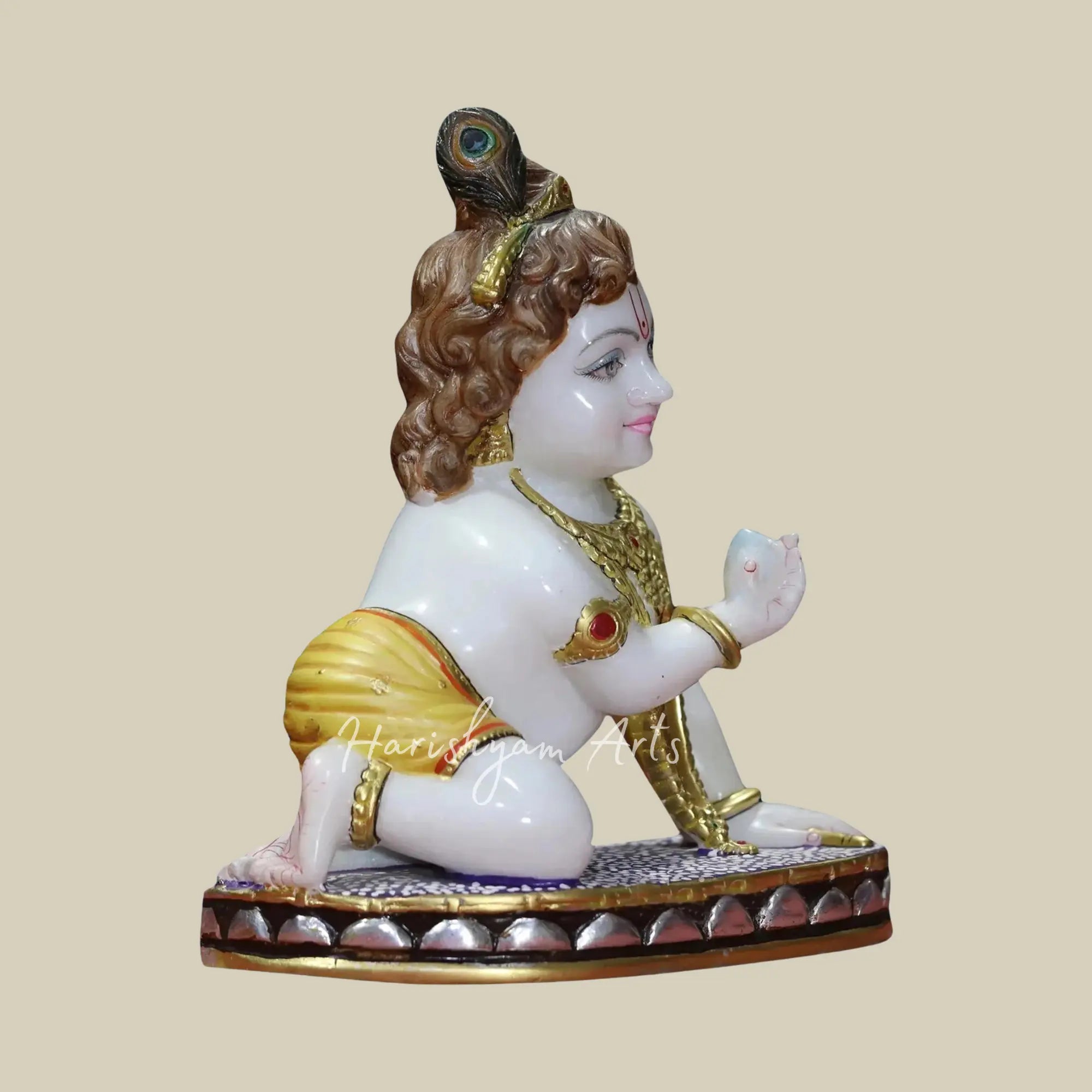 12 inches Marble Laddu Gopal Statue 2