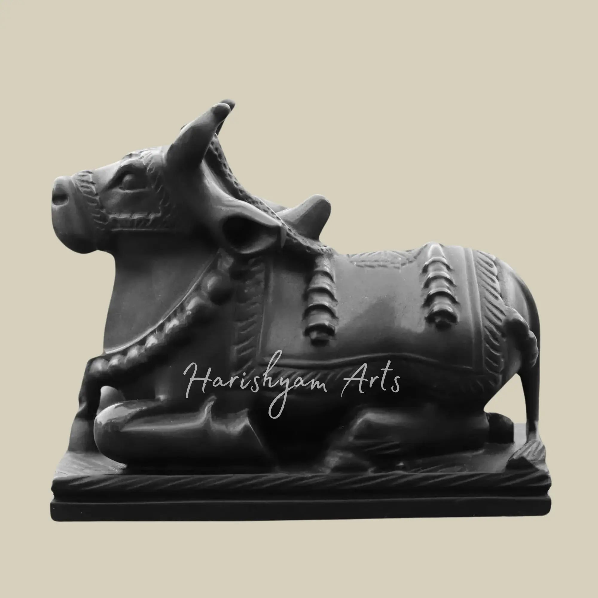 12 inches Marble Nandi Bull for Worship