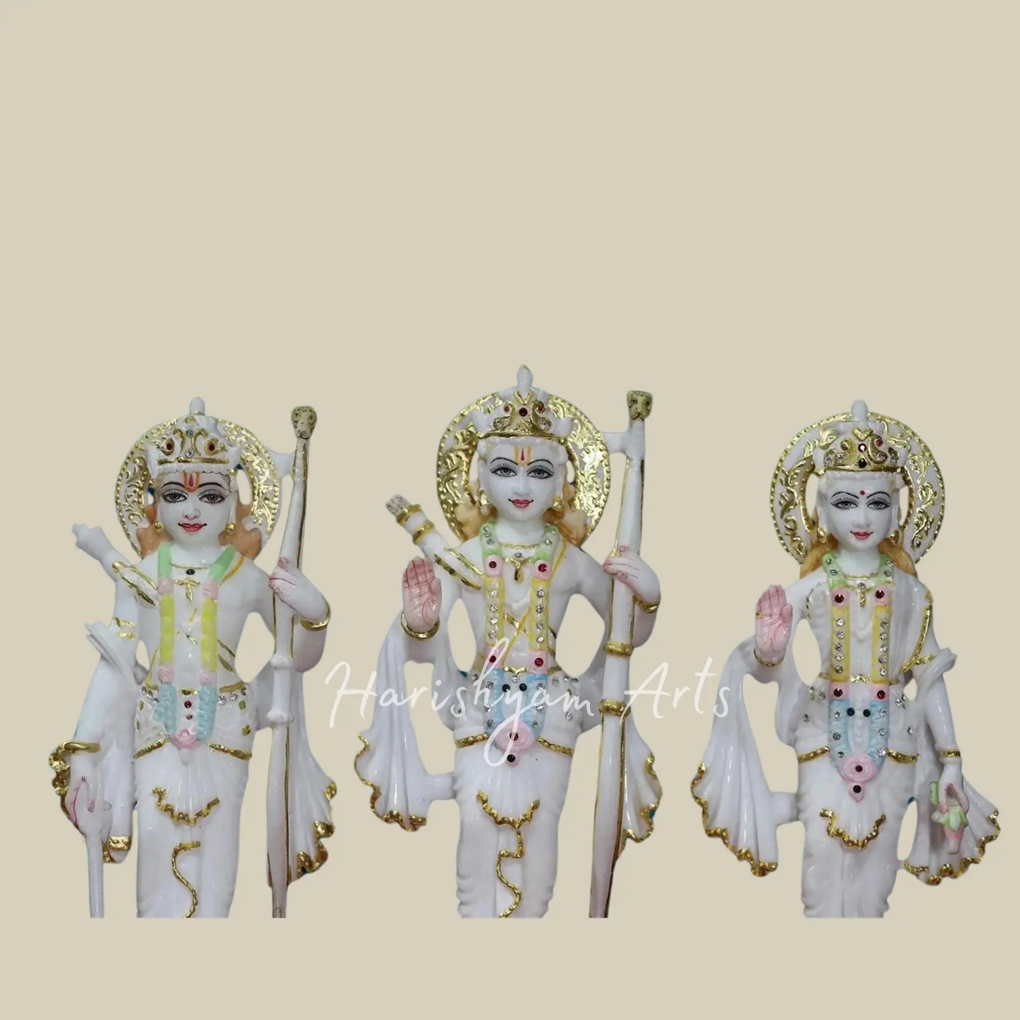 12 inches Marble Ram Sita Laxman Murti 2