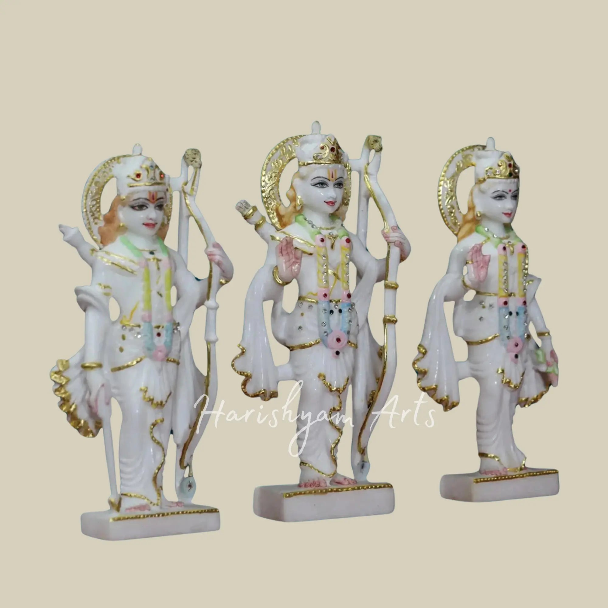 12 inches Marble Ram Sita Laxman Murti