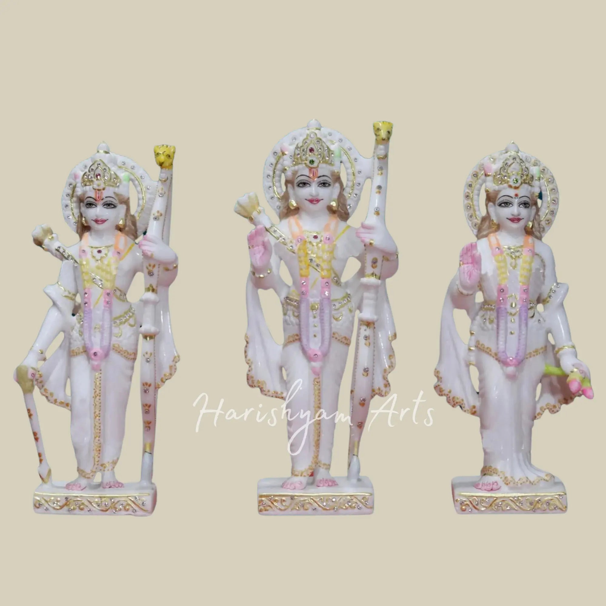 12 inches Marble Ram Sita Laxman Statue.webp