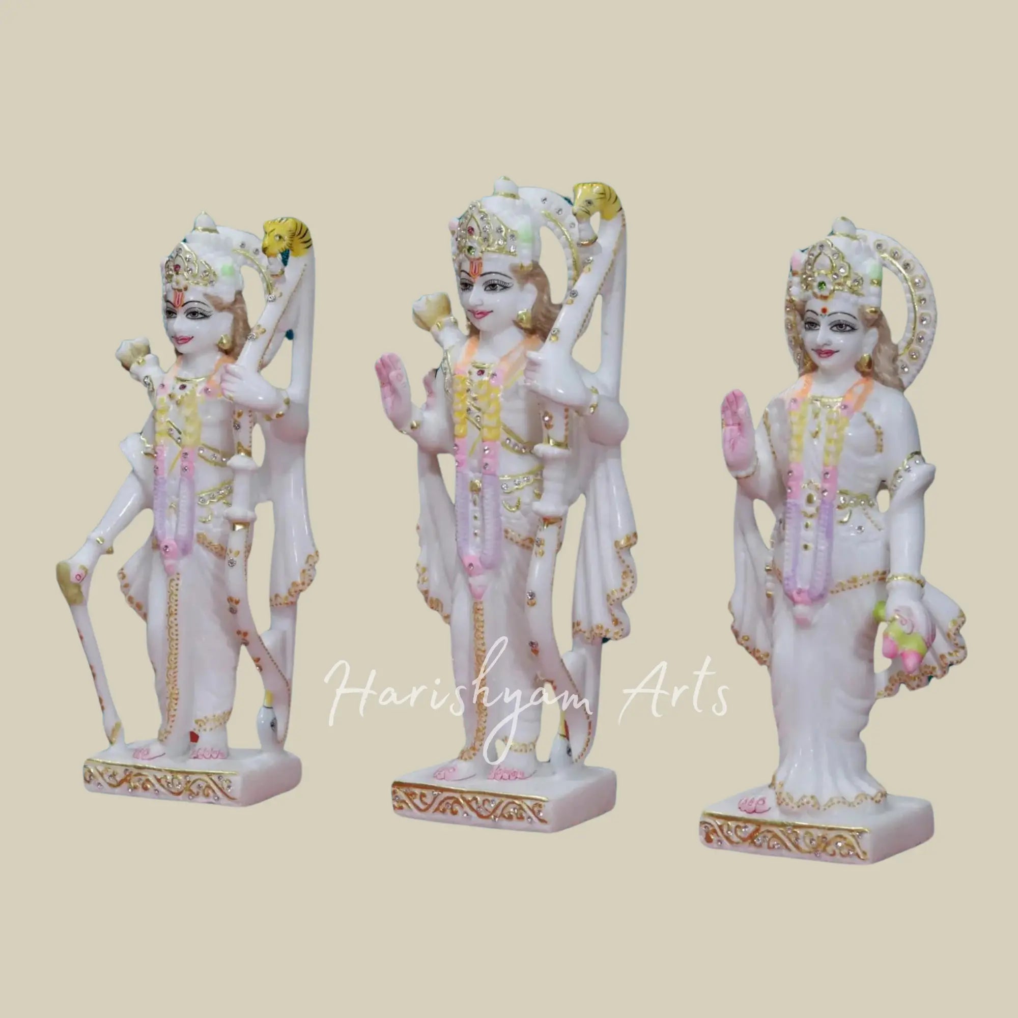 12 inches Marble Ram Sita Laxman Statue.webp 3