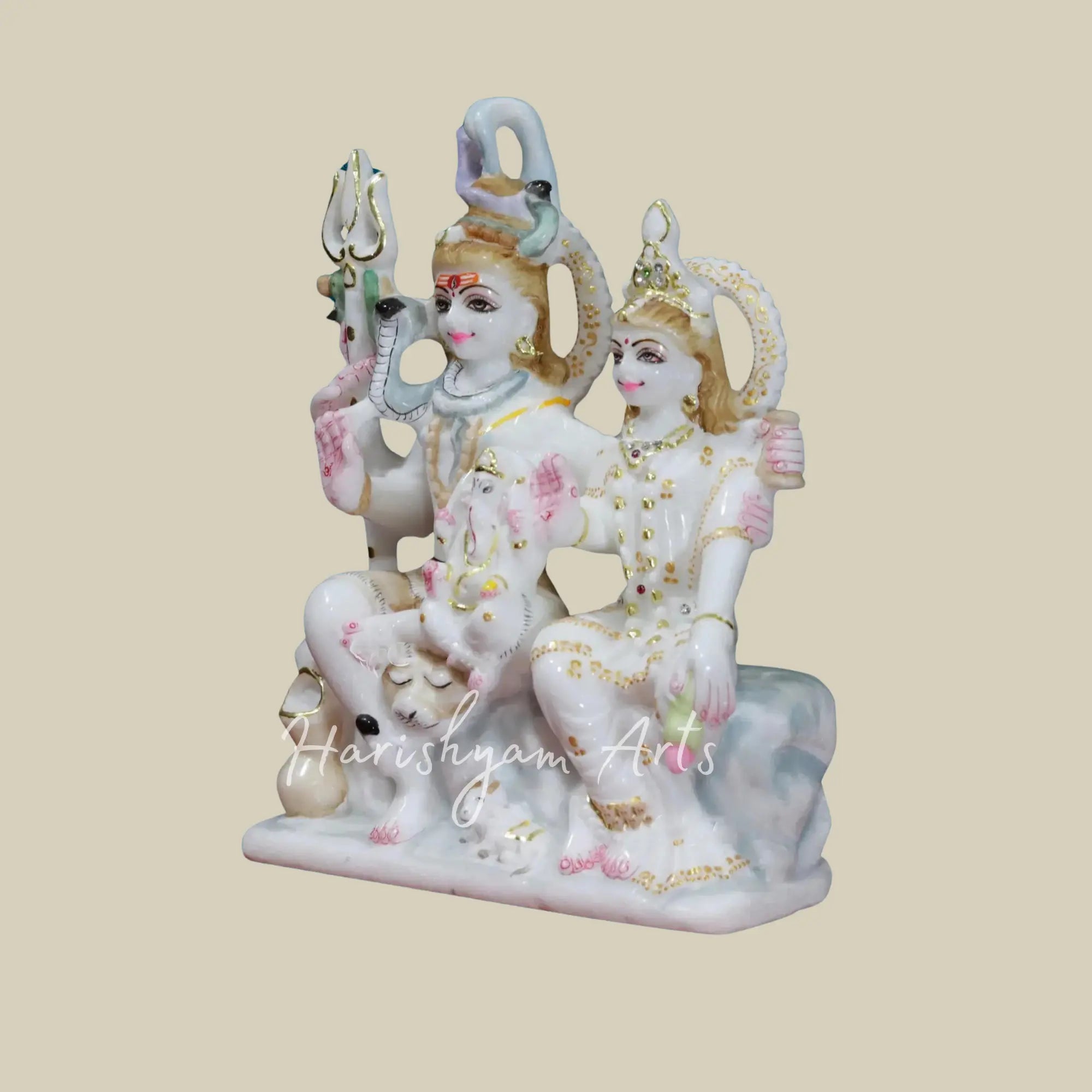 12 inches Marble Shiva Parivar Statue 2