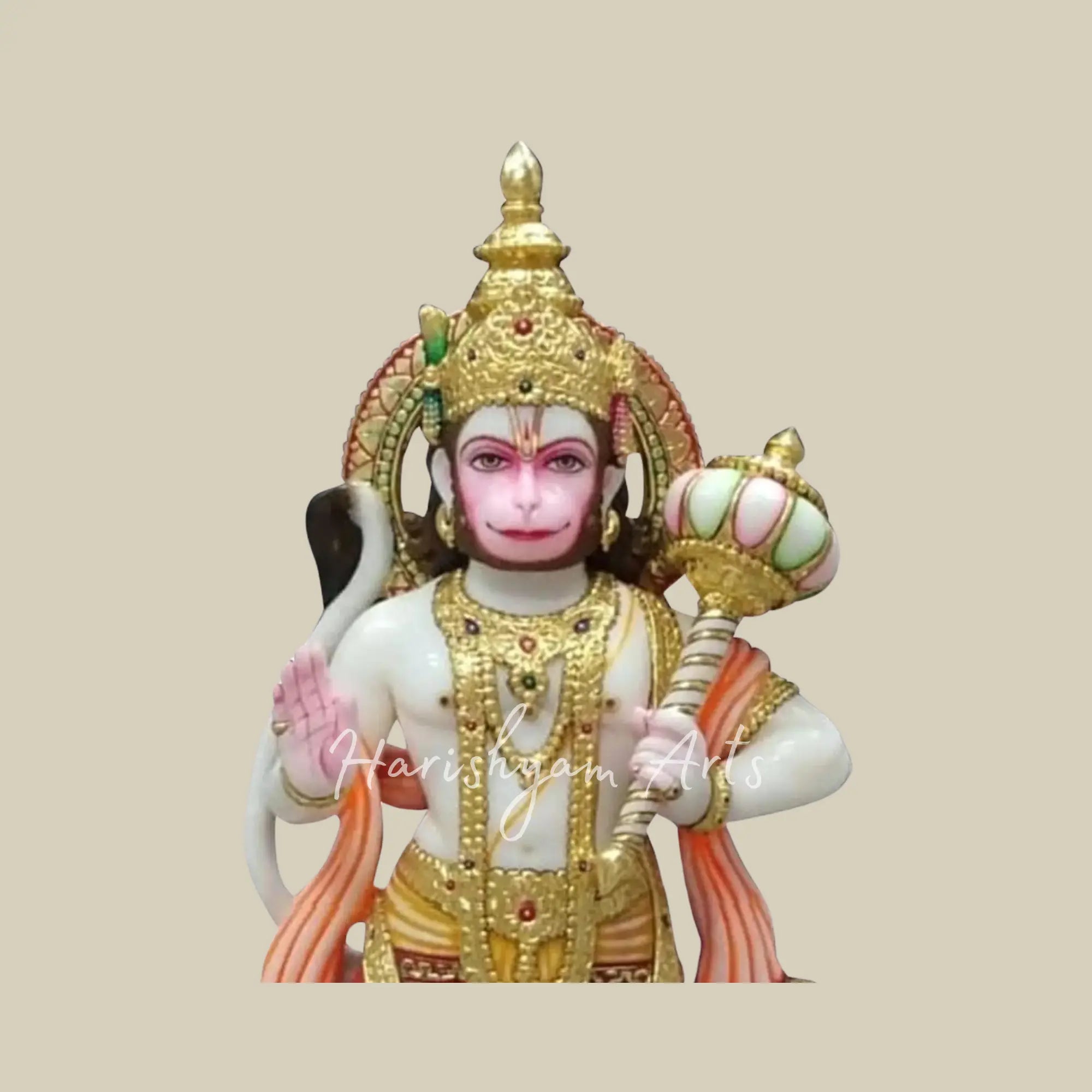 12 inches Marble hanuman statue 2