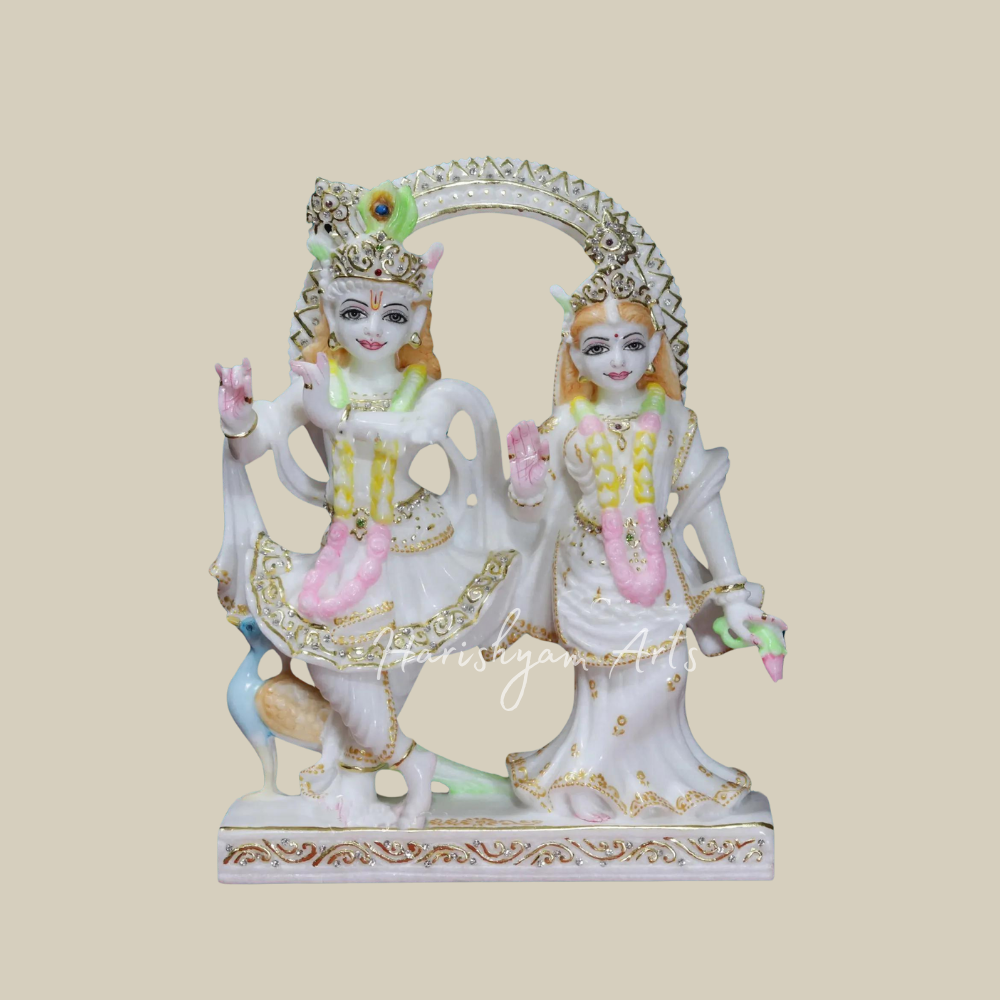 12" Radha Krishna Marble Moorti