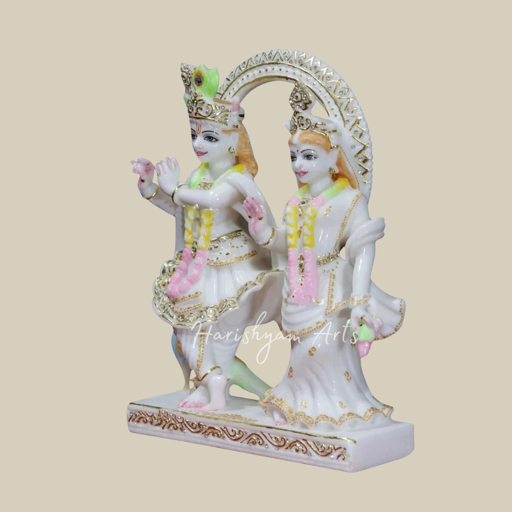 12" Radha Krishna Marble Moorti