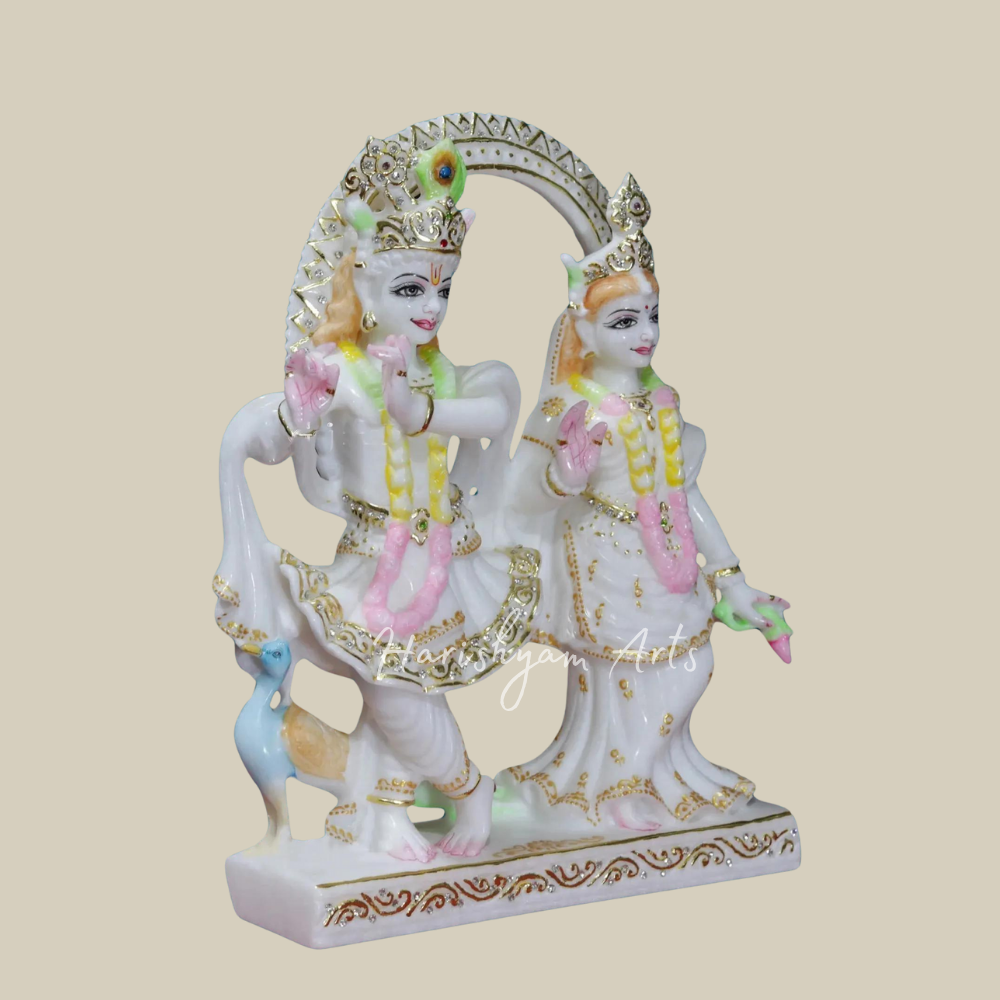 12" Radha Krishna Marble Moorti