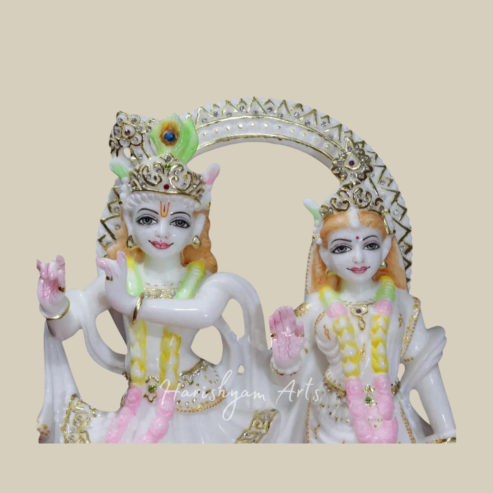 12" Radha Krishna Marble Moorti