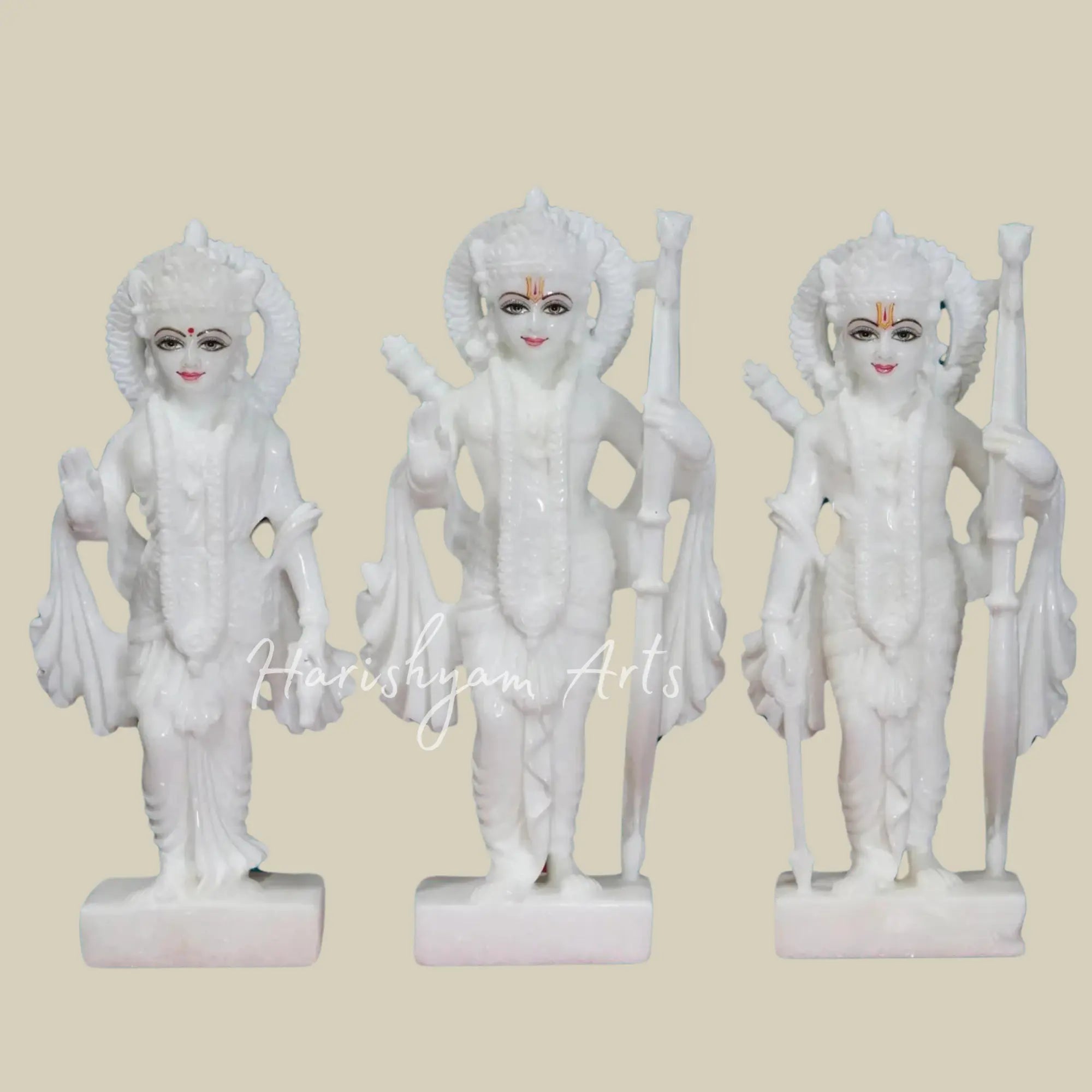 12 inches Ram Darbar Vietnam Marble Murti for Homes and Temples