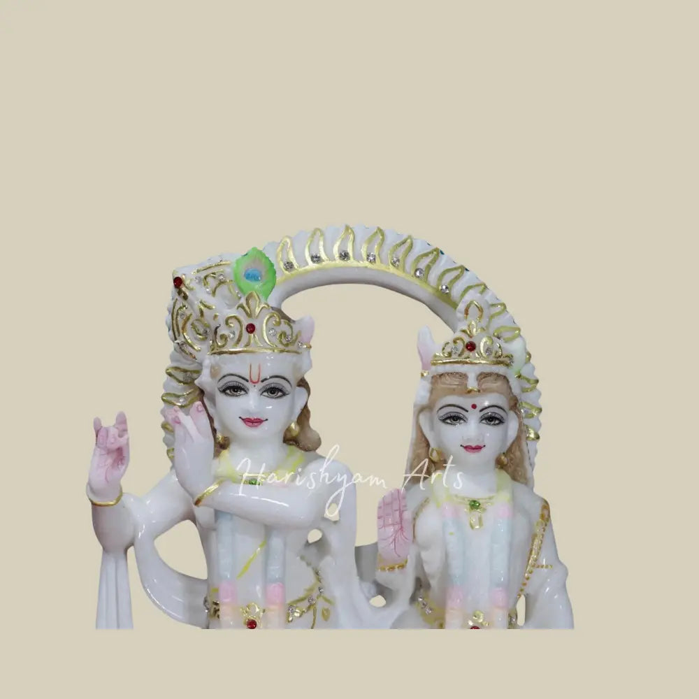 12" Shri Radha And Krishna Marble Statue