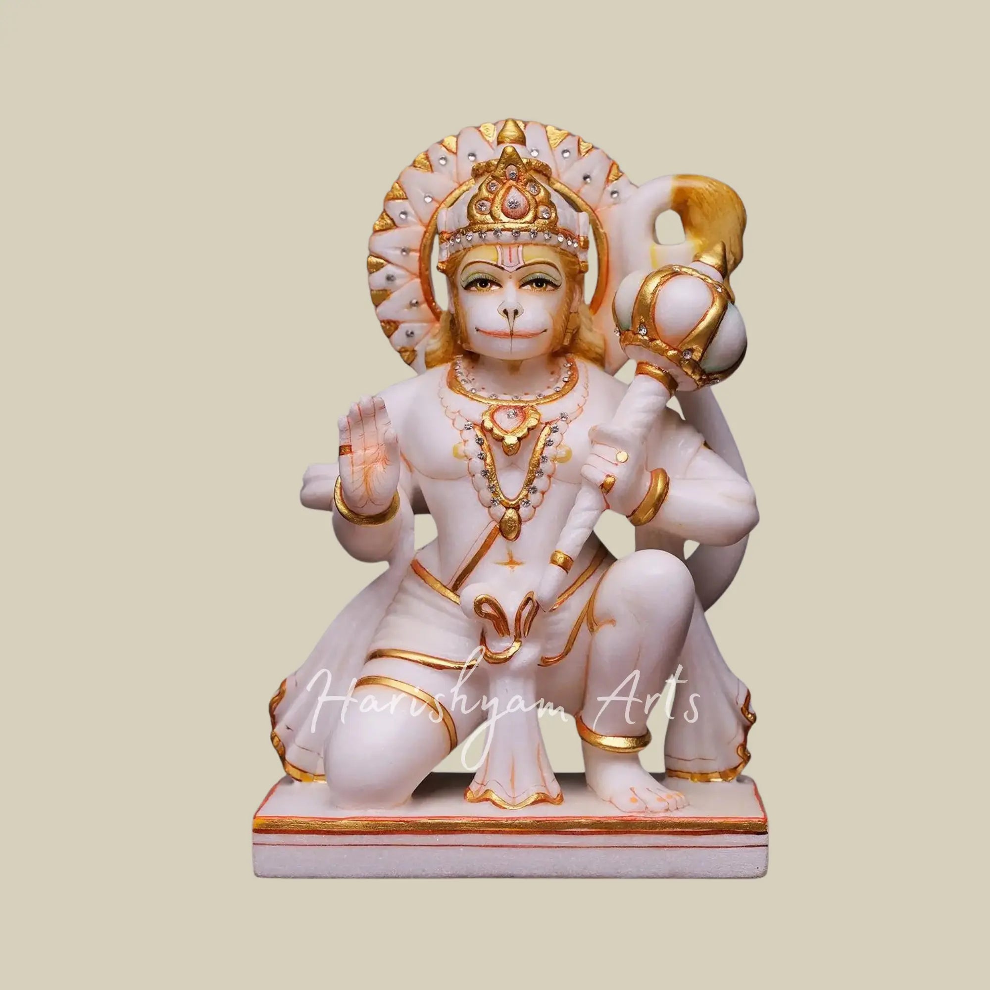 12 inches Sitting Position Hanuman Moorti Bajrang Bali Idol Murti Statue for Pooja1