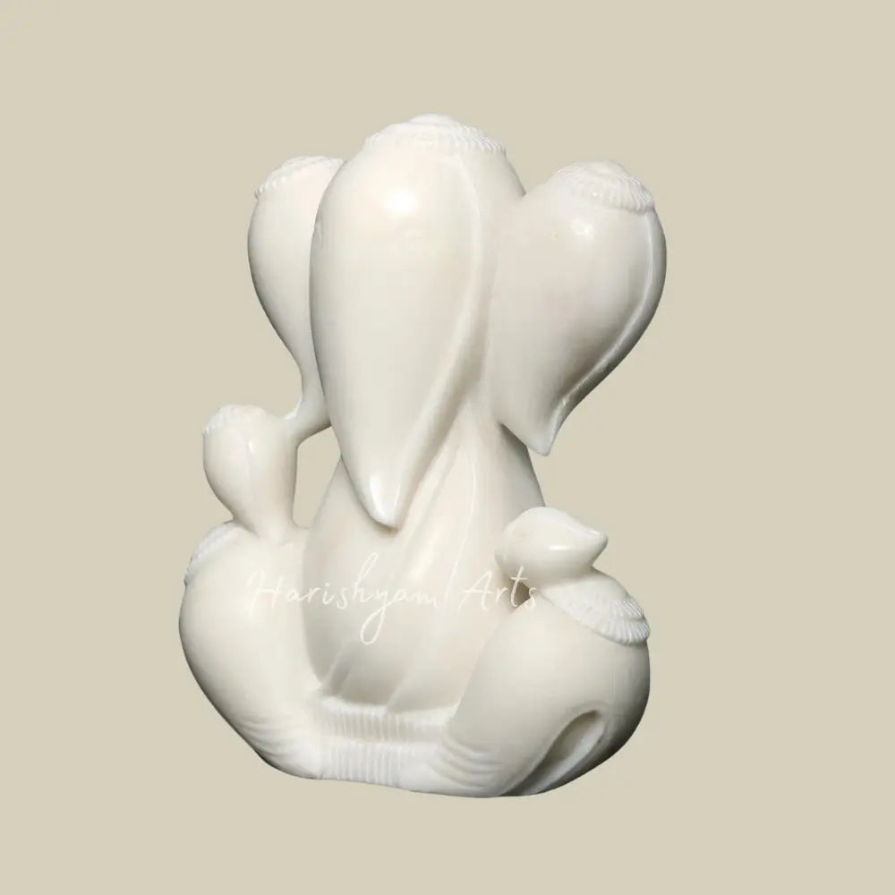 12" White Marble Modern Ganapti Idol