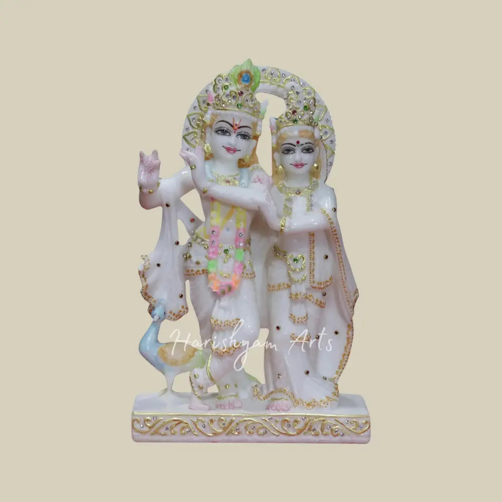 12" makrana marble radha krishna deity