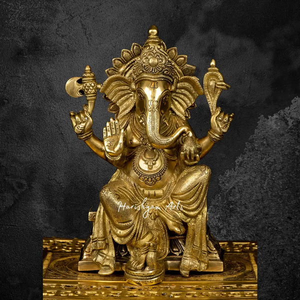 Abhya Ganesh Brass Statue 13