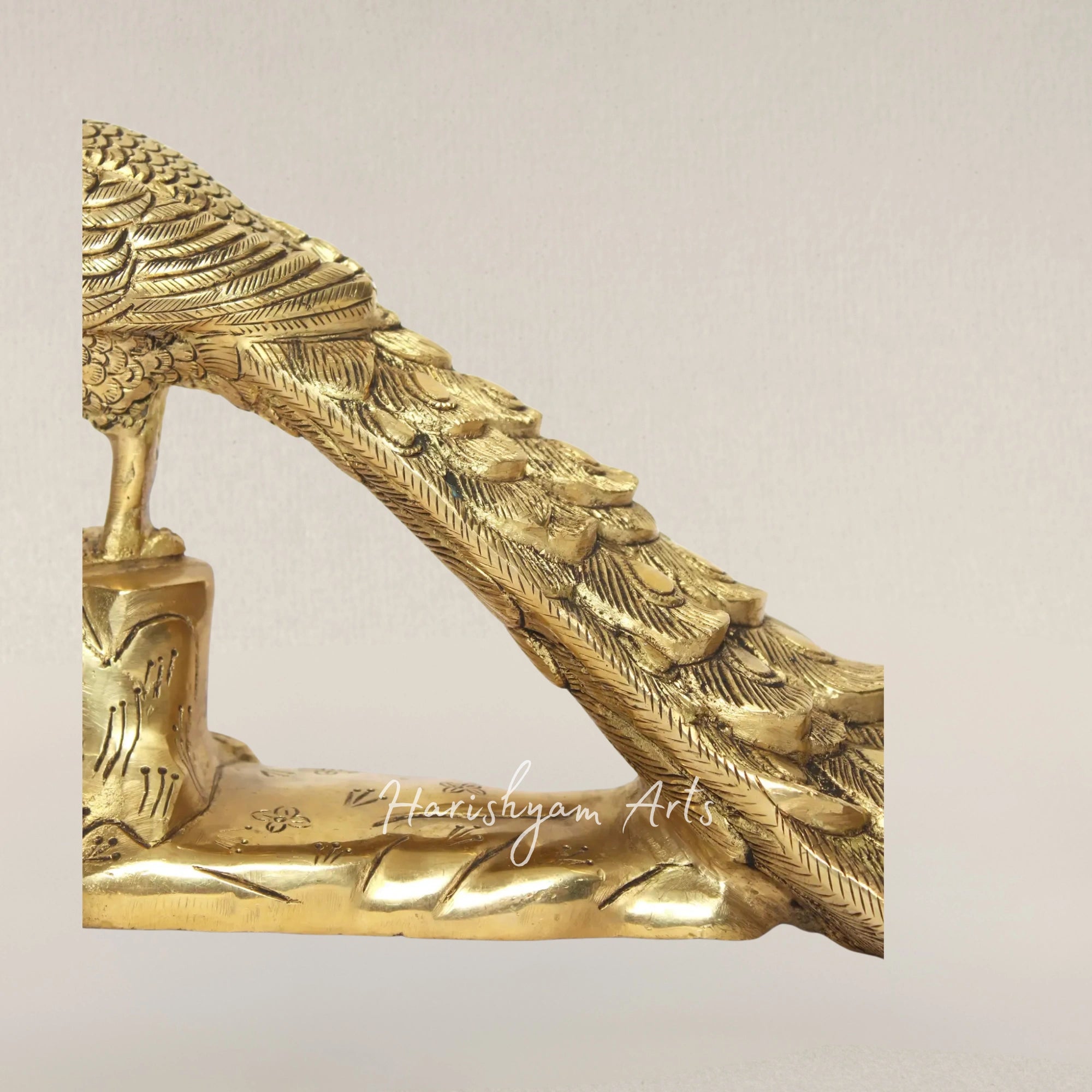 13" Artistic Brass Peacock Figurine for Stylish Home Decoration