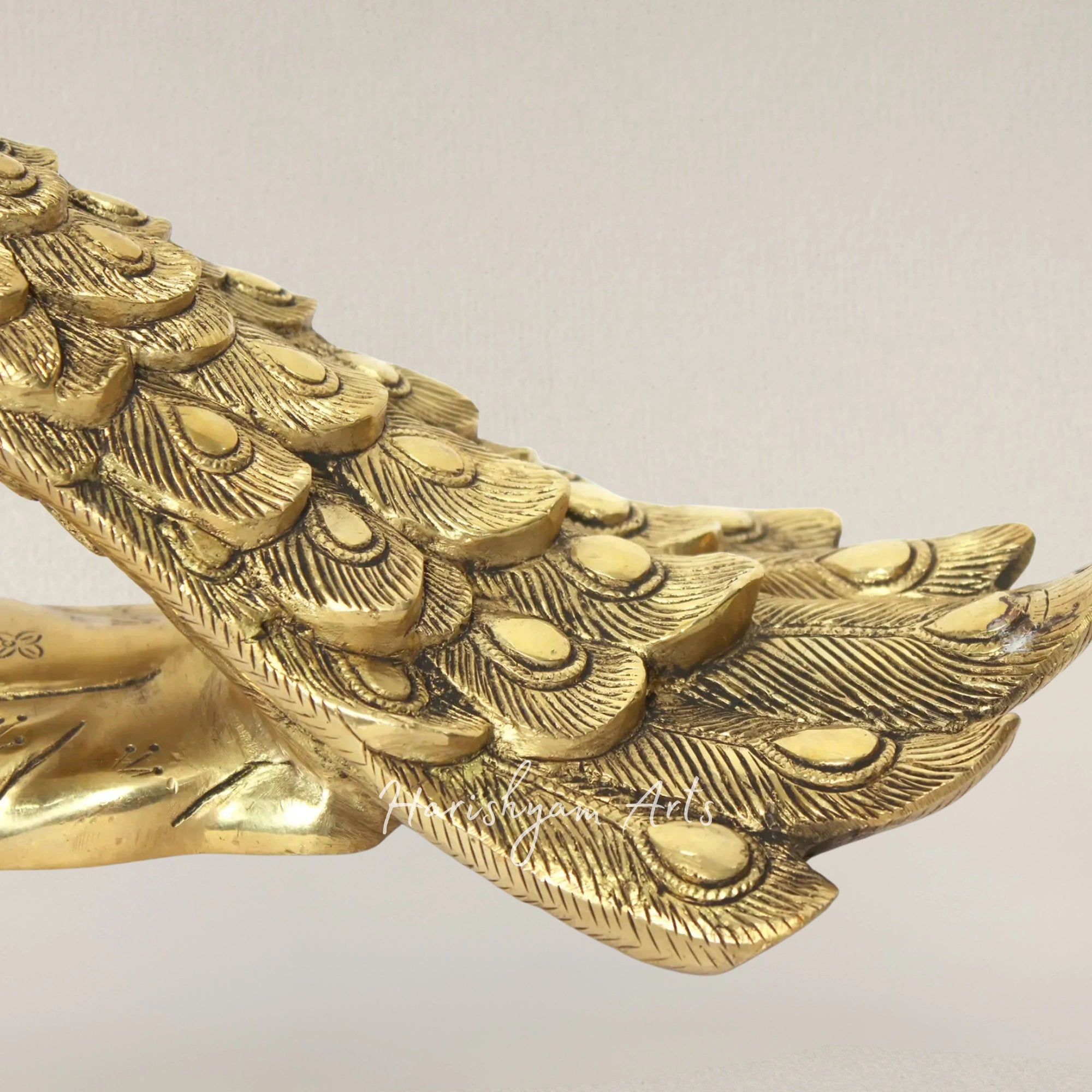 13" Artistic Brass Peacock Figurine for Stylish Home Decoration