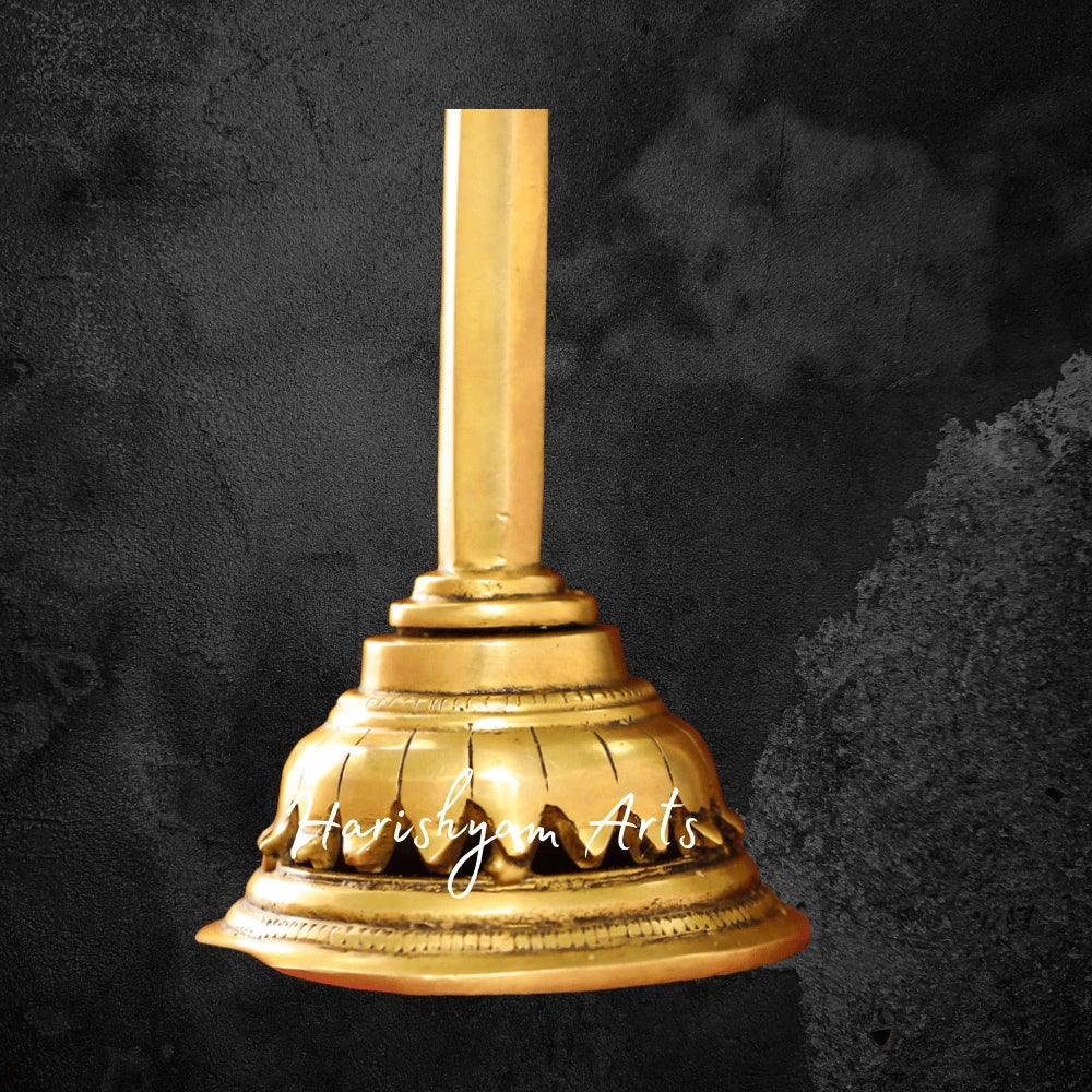 13" Brass Shiva Trishul with Damru for Devotional Purpose