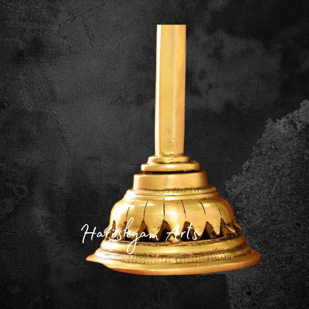 13" Brass Shiva Trishul with Damru for Devotional Purpose