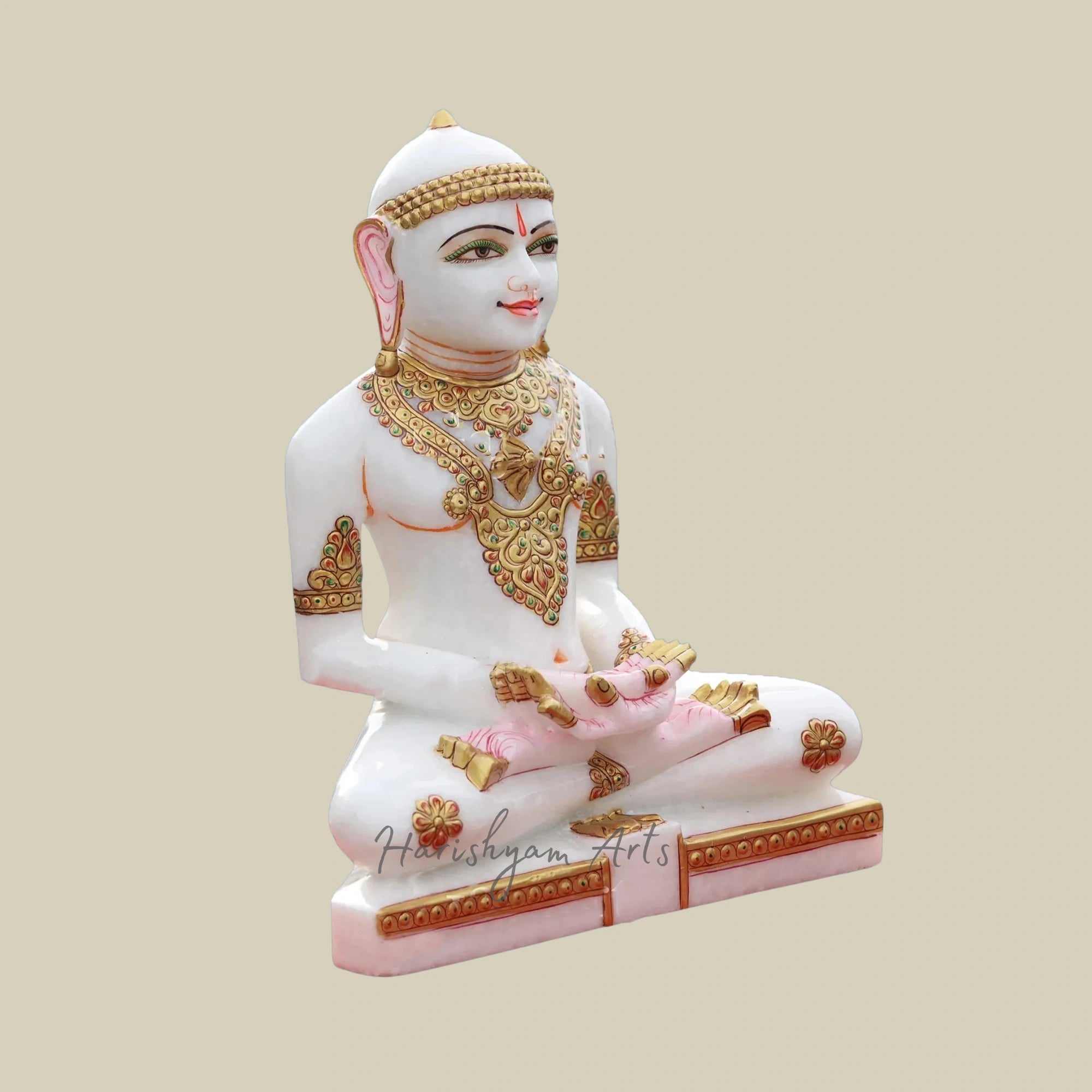 13" Decorative Mahavir Jain Idol in Dhyan Mudra for Home Temple1