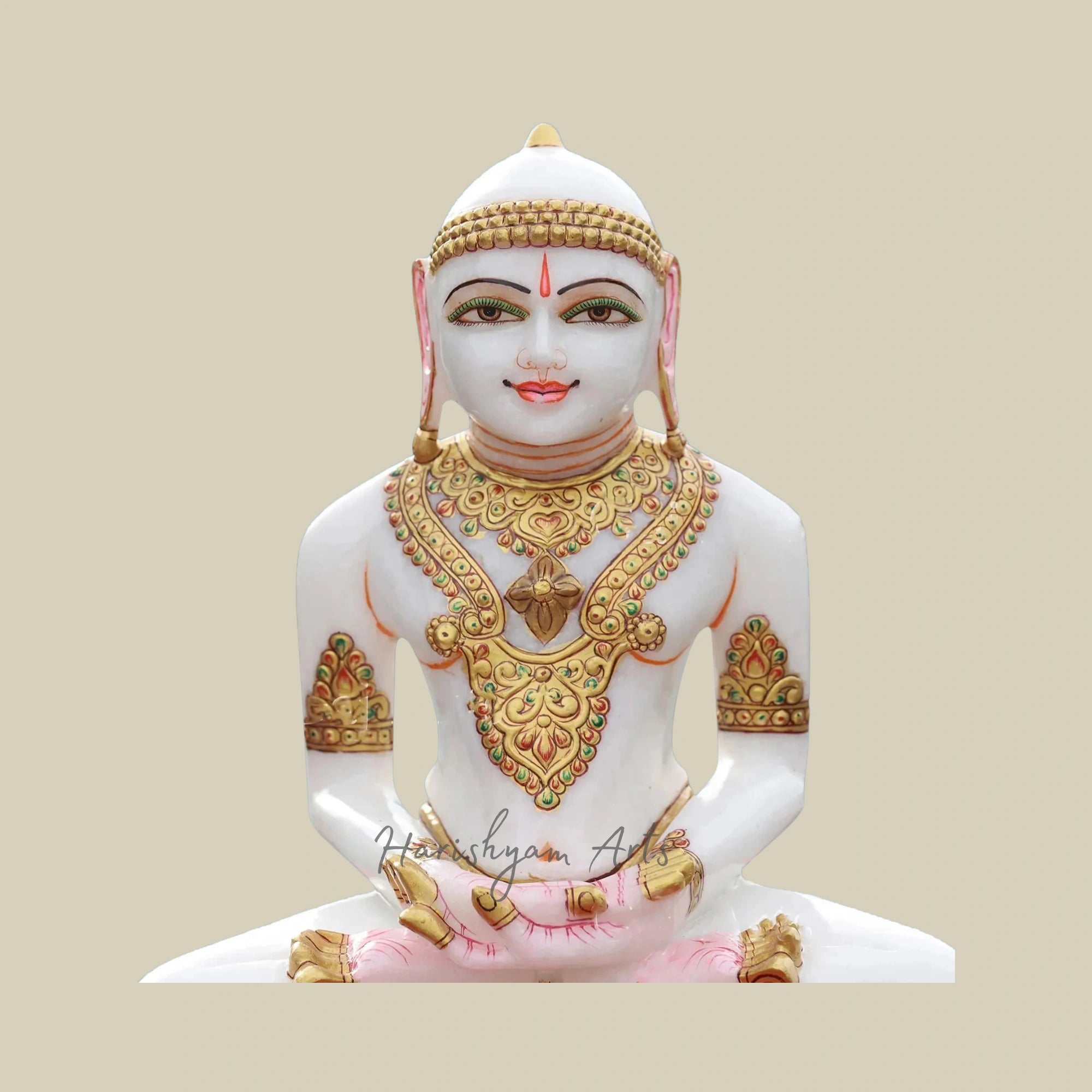 13" Decorative Mahavir Jain Idol in Dhyan Mudra for Home Temple2