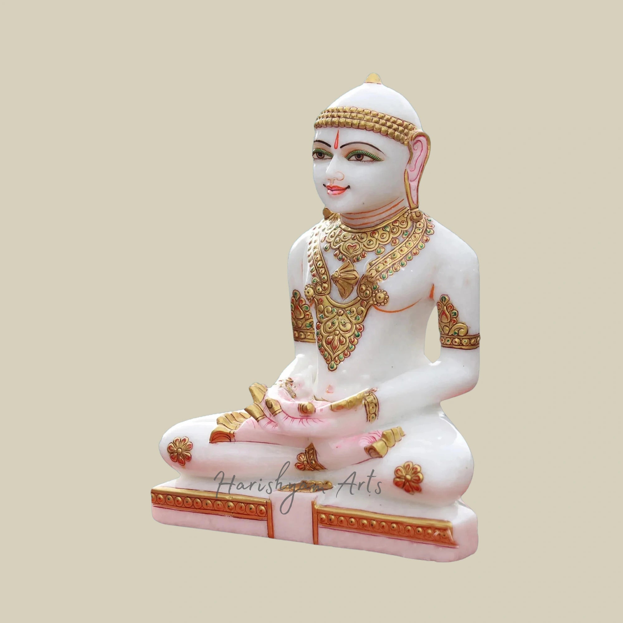 13" Decorative Mahavir Jain Idol in Dhyan Mudra for Home Temple3