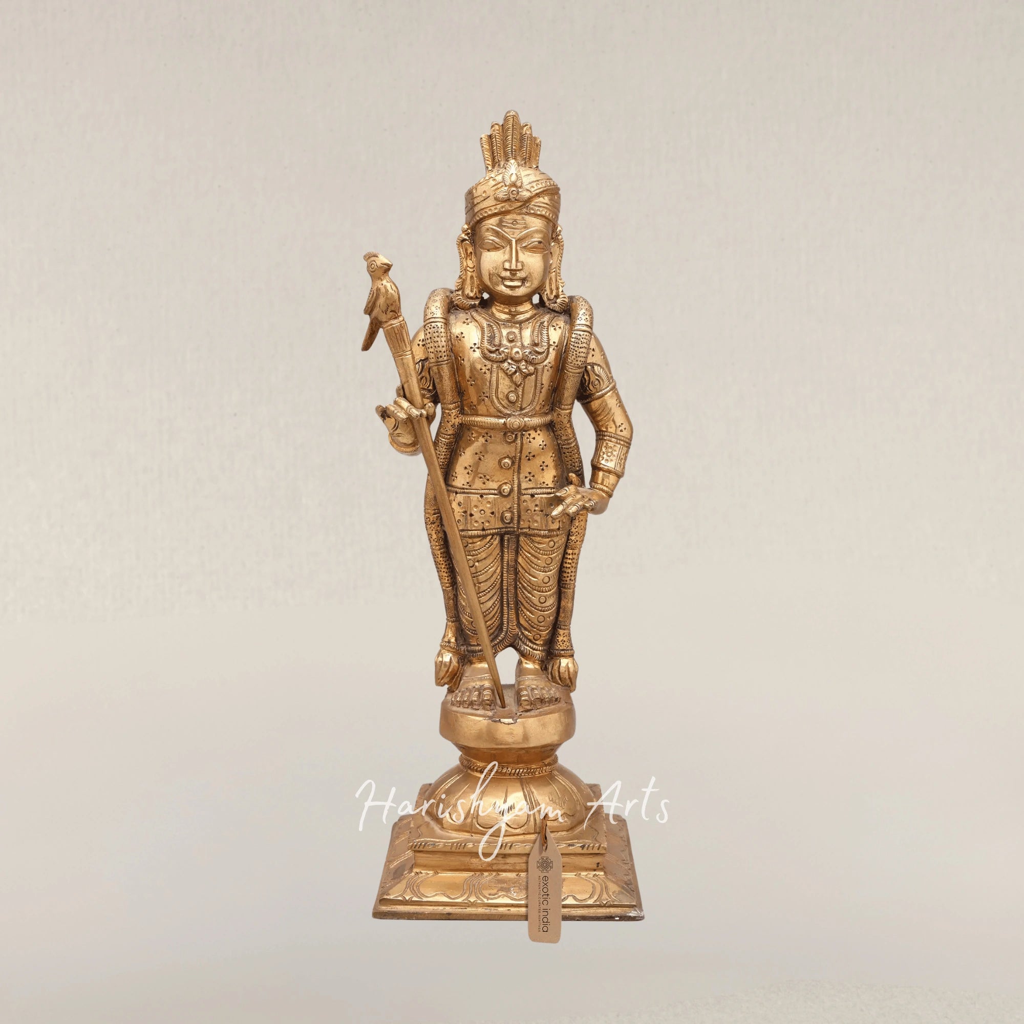 13" Divine Kumara Karttikeya Panchaloha Bronze Temple Grade Statue