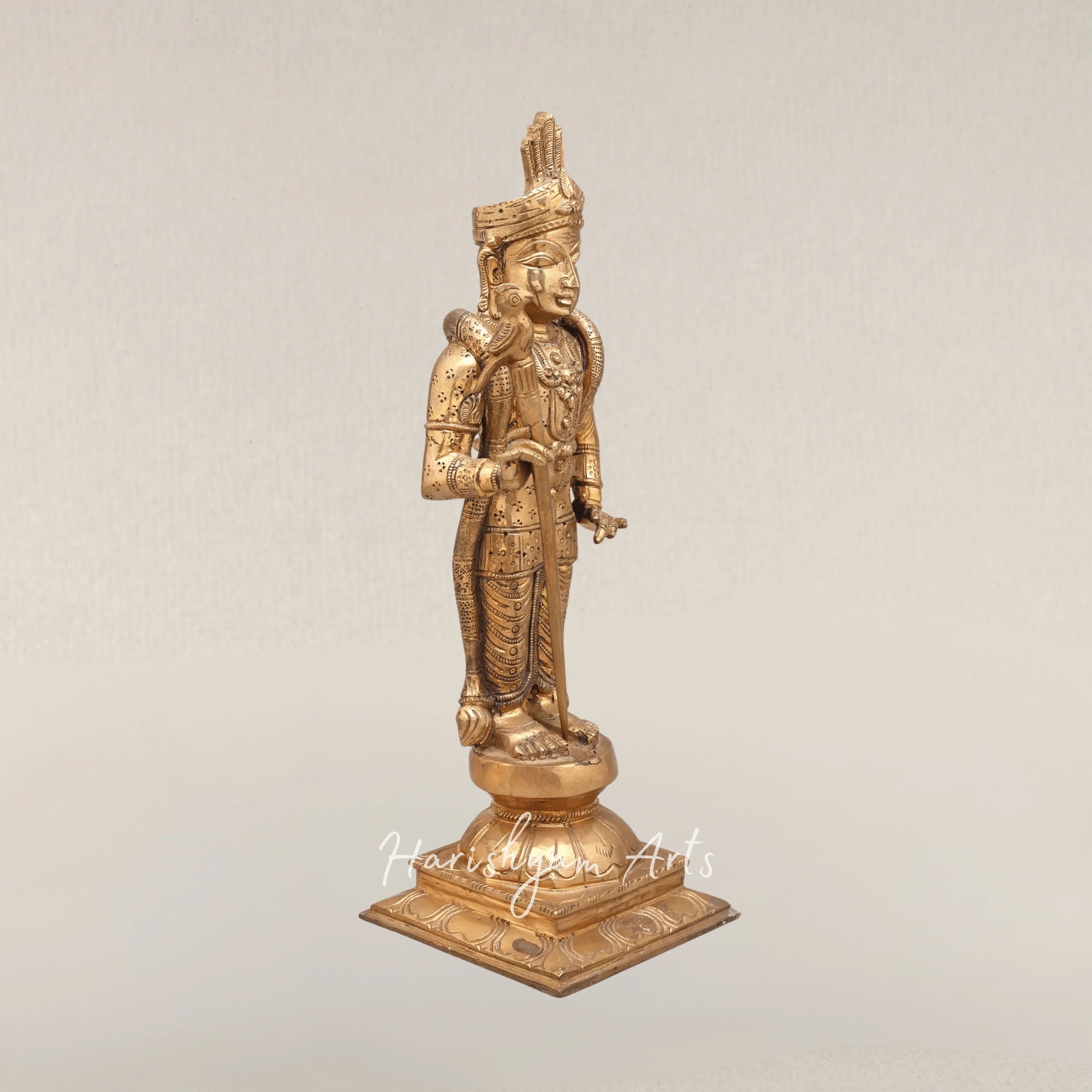 13" Divine Kumara Karttikeya Panchaloha Bronze Temple Grade Statue
