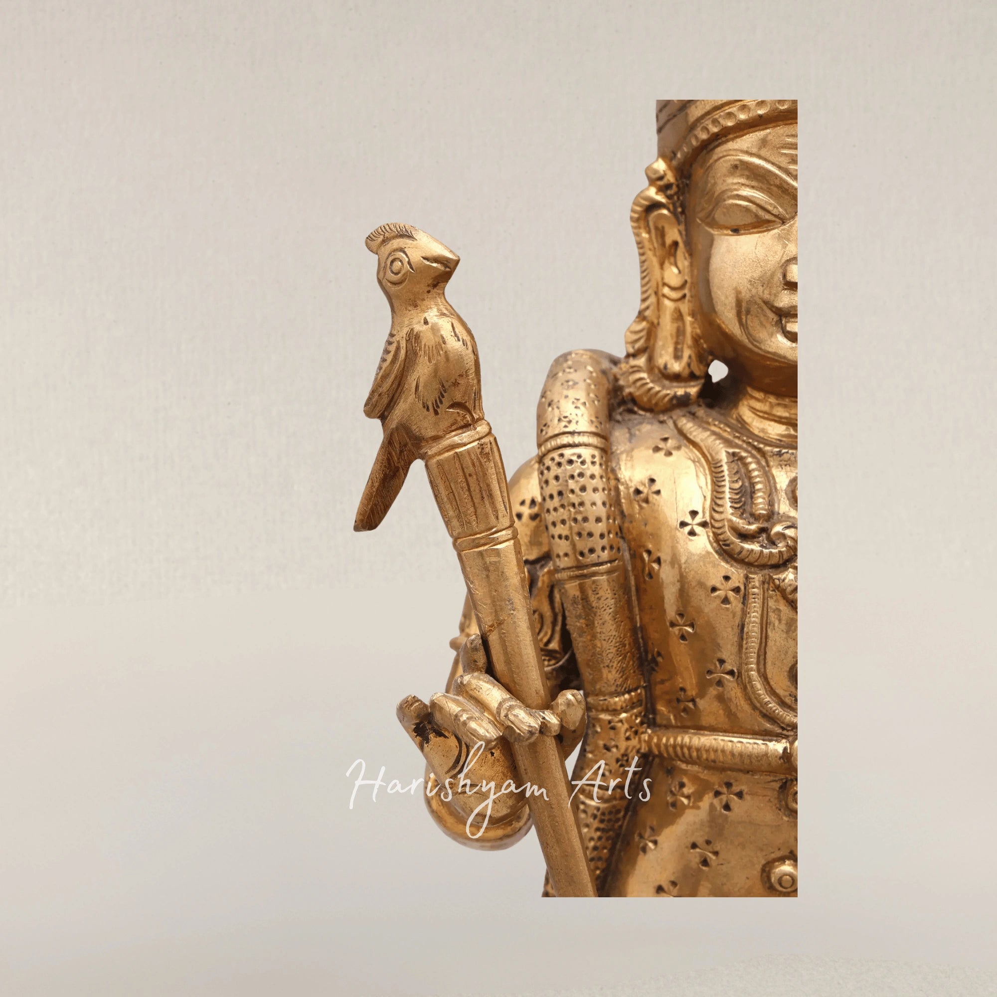 13" Divine Kumara Karttikeya Panchaloha Bronze Temple Grade Statue