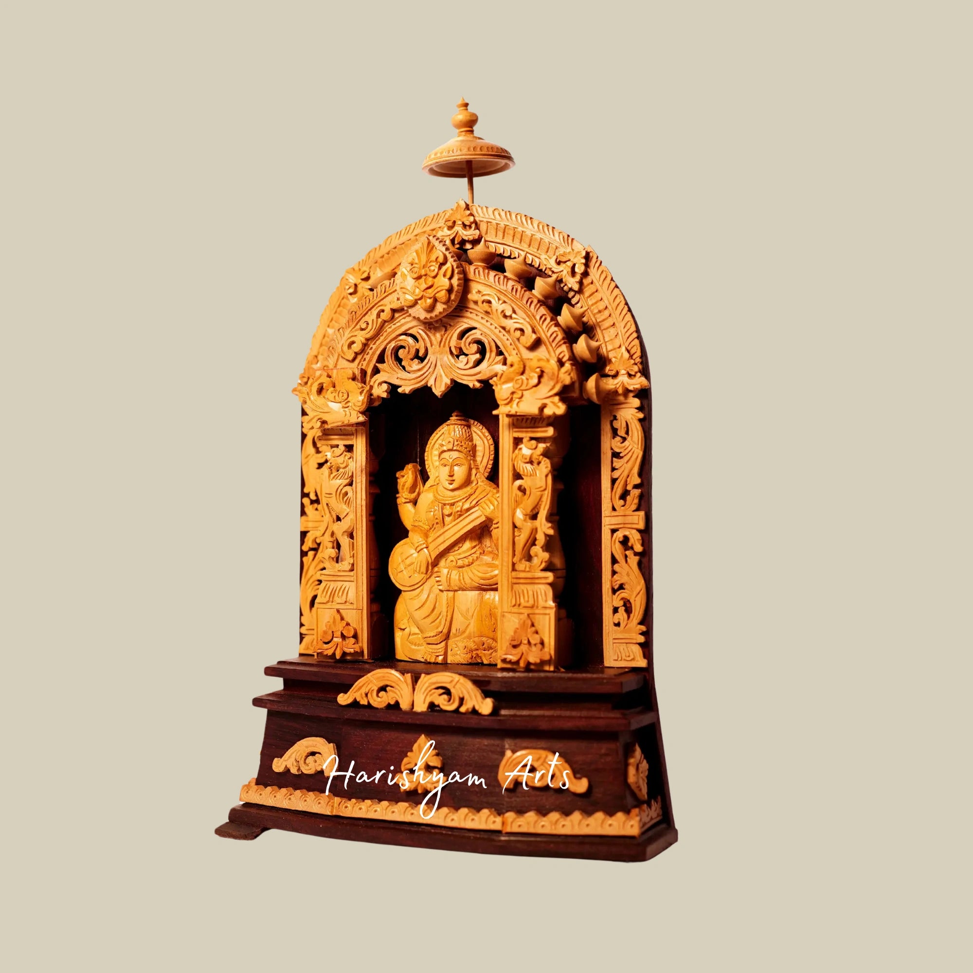 13" Goddess Saraswati Wood Statue Buy Online10