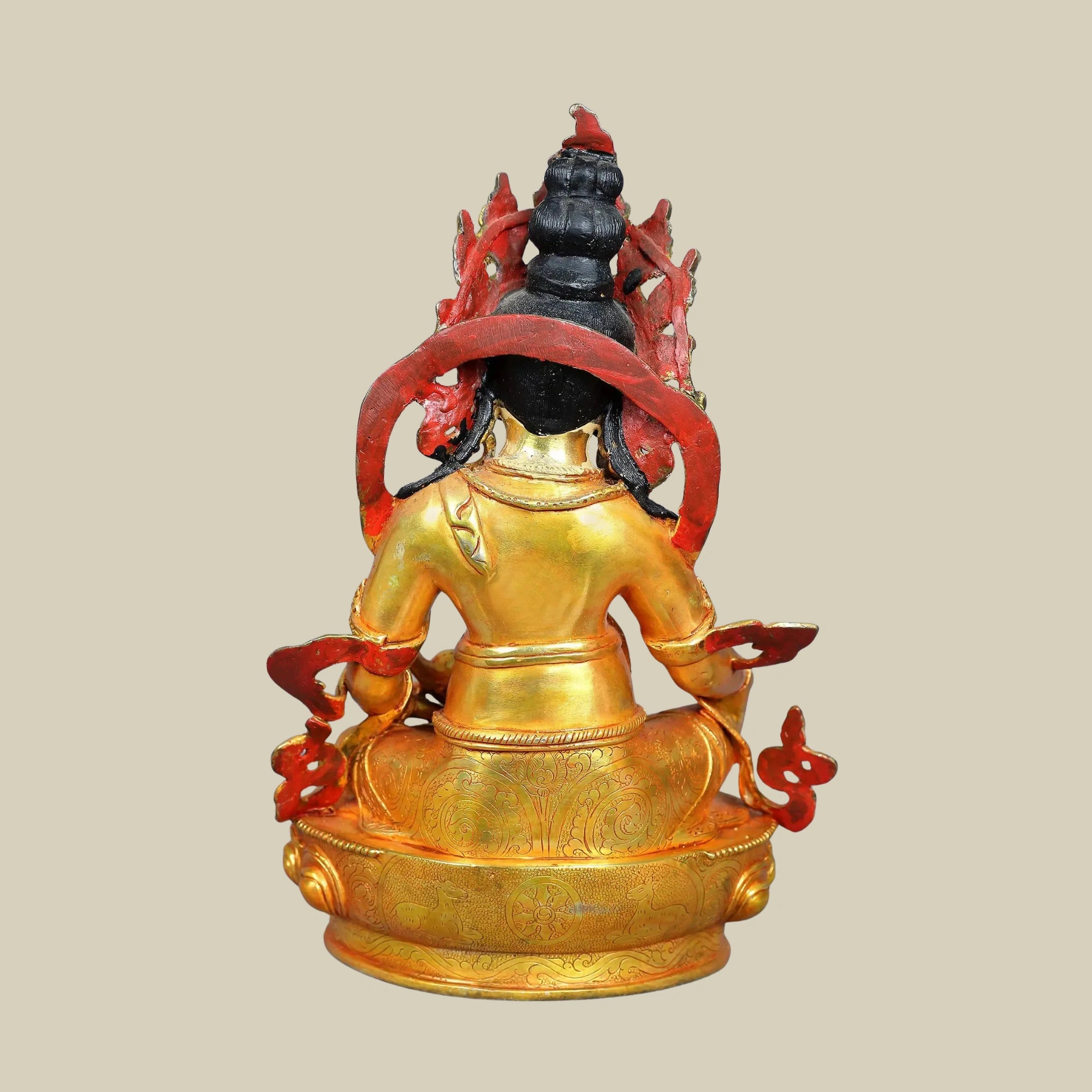 13" Handcrafted Kubera Wealth Sculpture in Authentic Copper Form