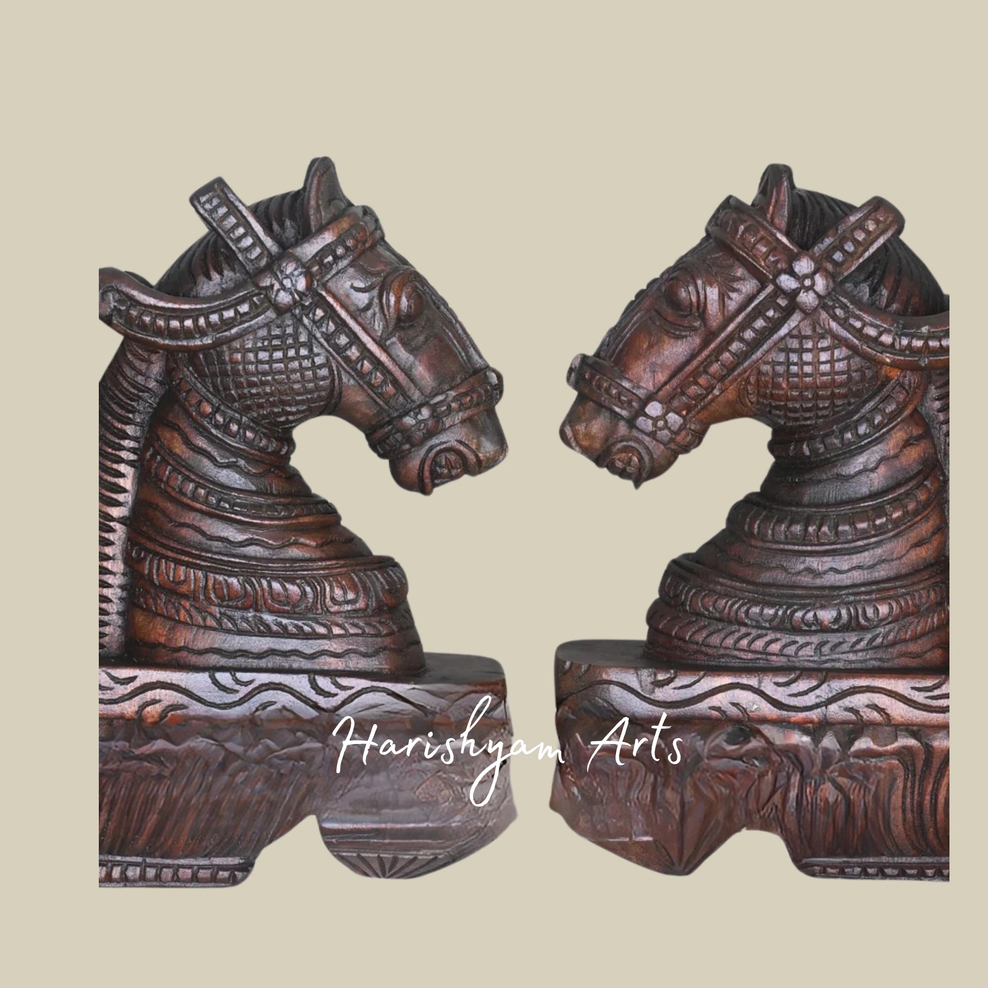 13" Modern Wooden Horse Wall Brackets