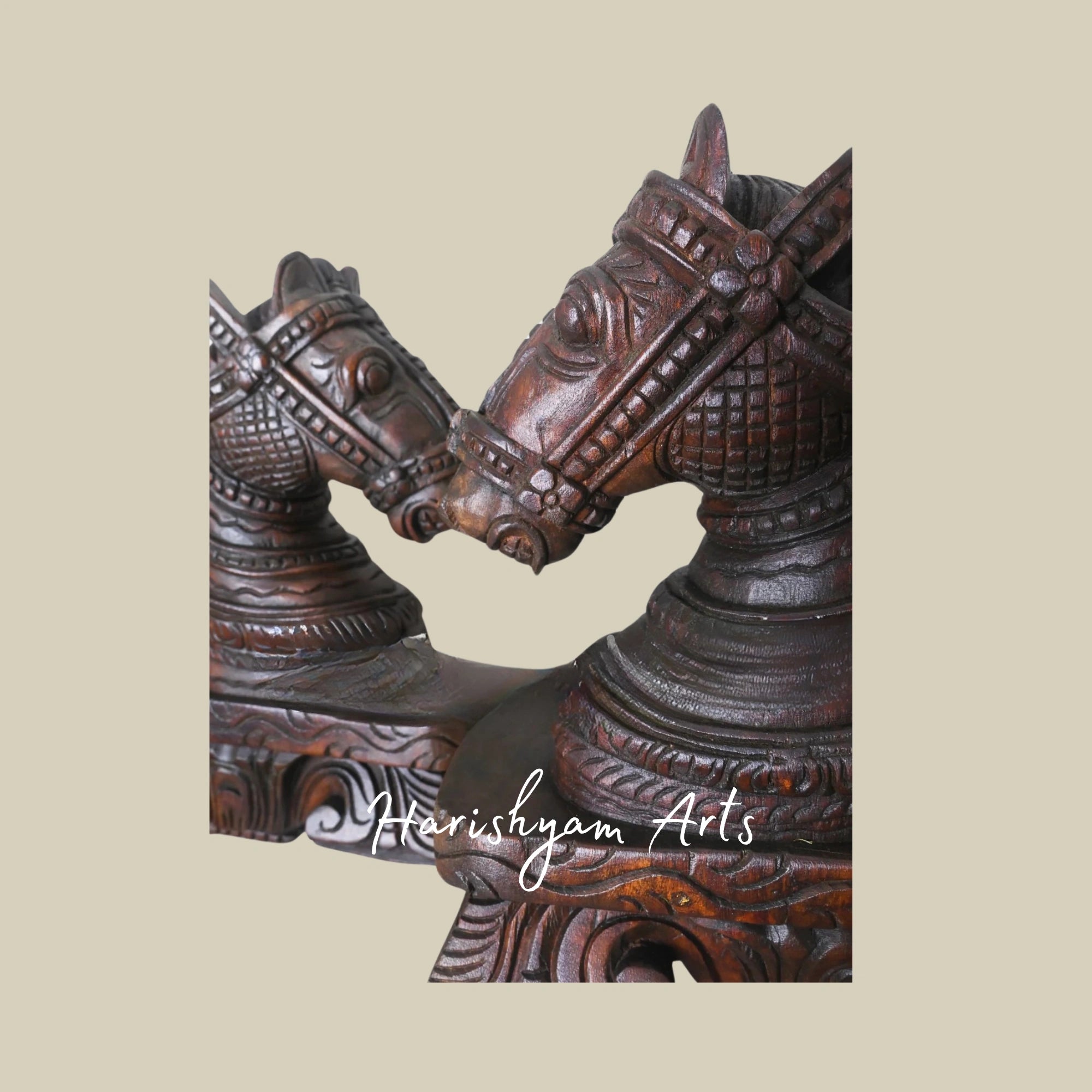 13" Modern Wooden Horse Wall Brackets