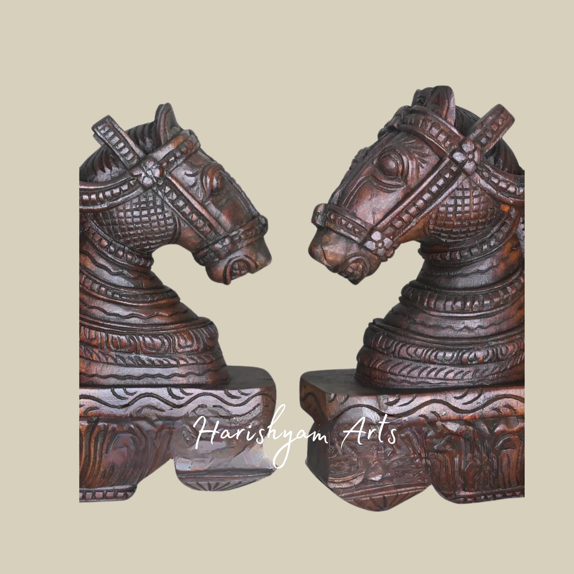 13" Modern Wooden Horse Wall Brackets