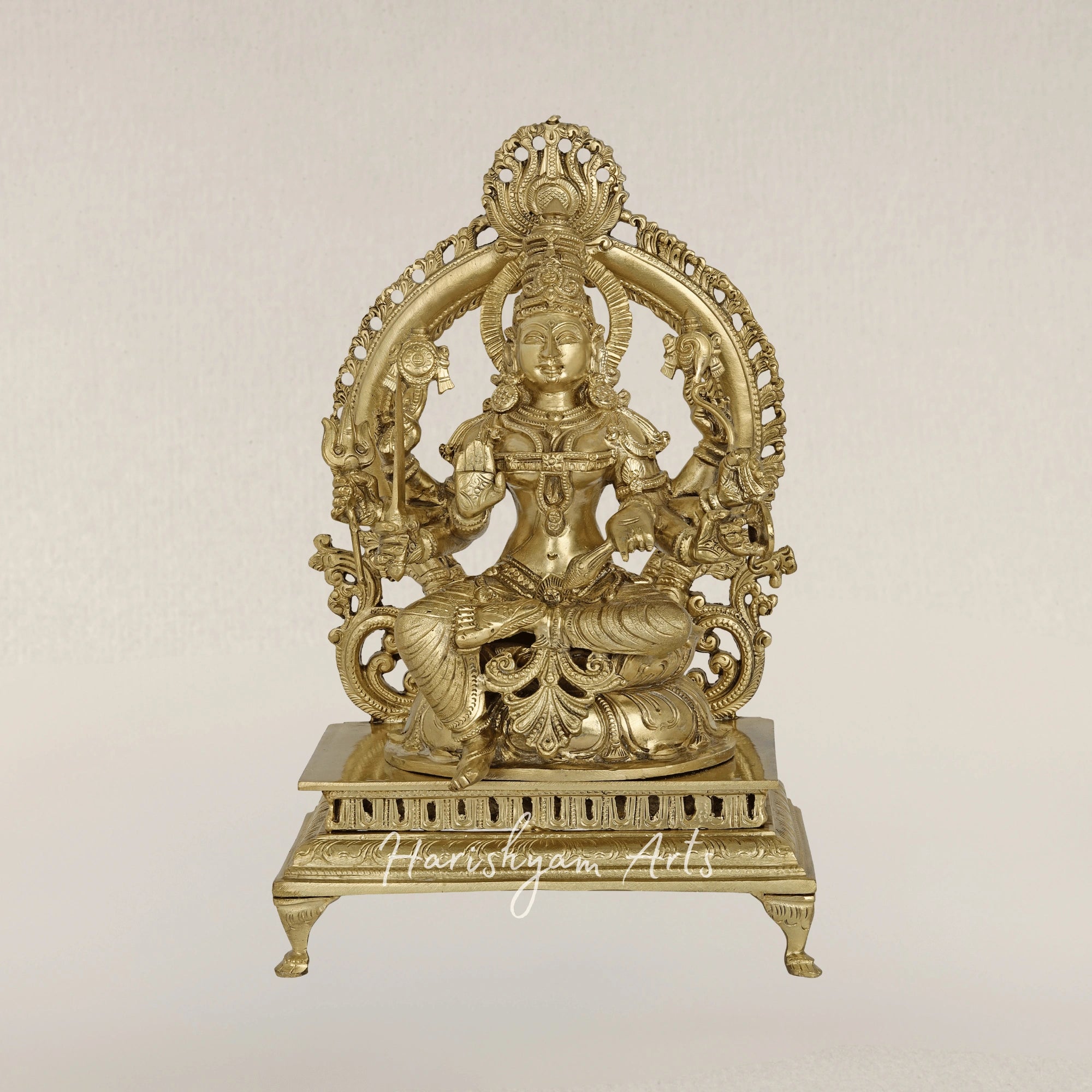 13" Santoshi Mata Devi Bronze Sculpture Inspired by Hoysala Temple Art