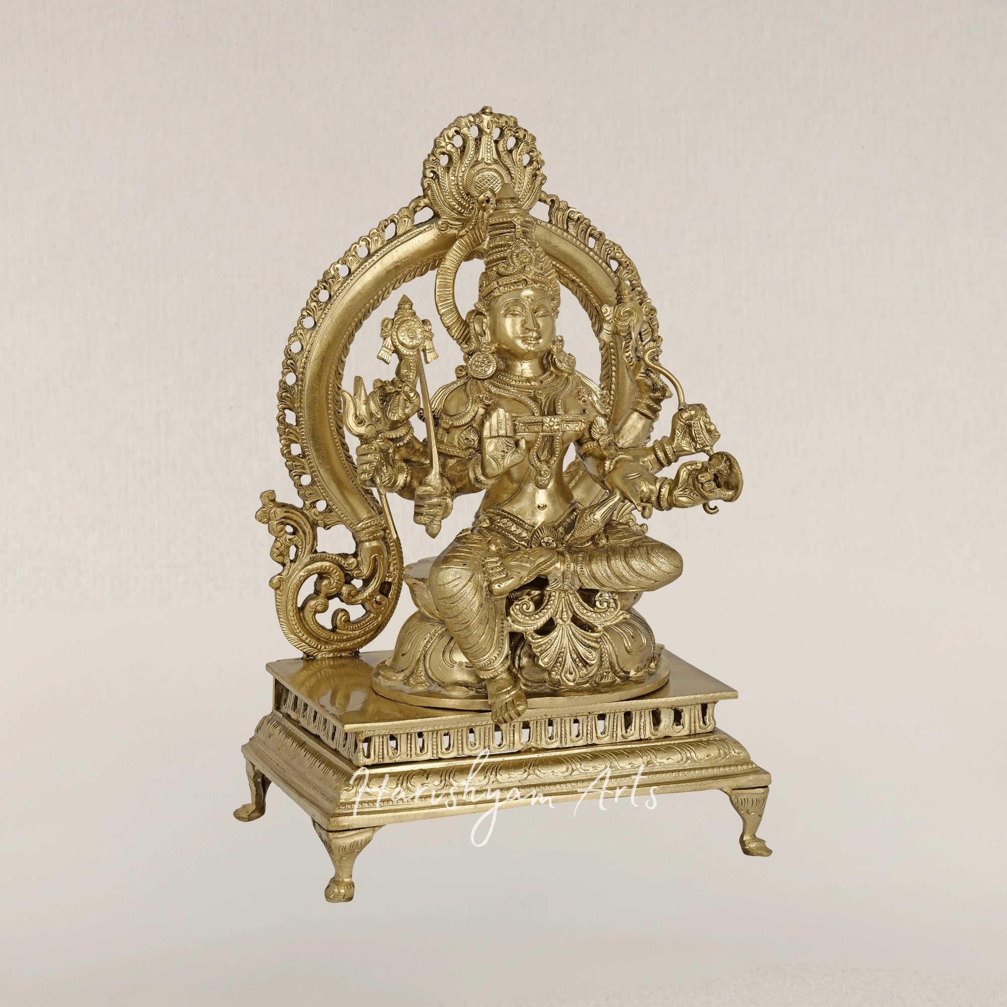 13" Santoshi Mata Devi Bronze Sculpture Inspired by Hoysala Temple Art