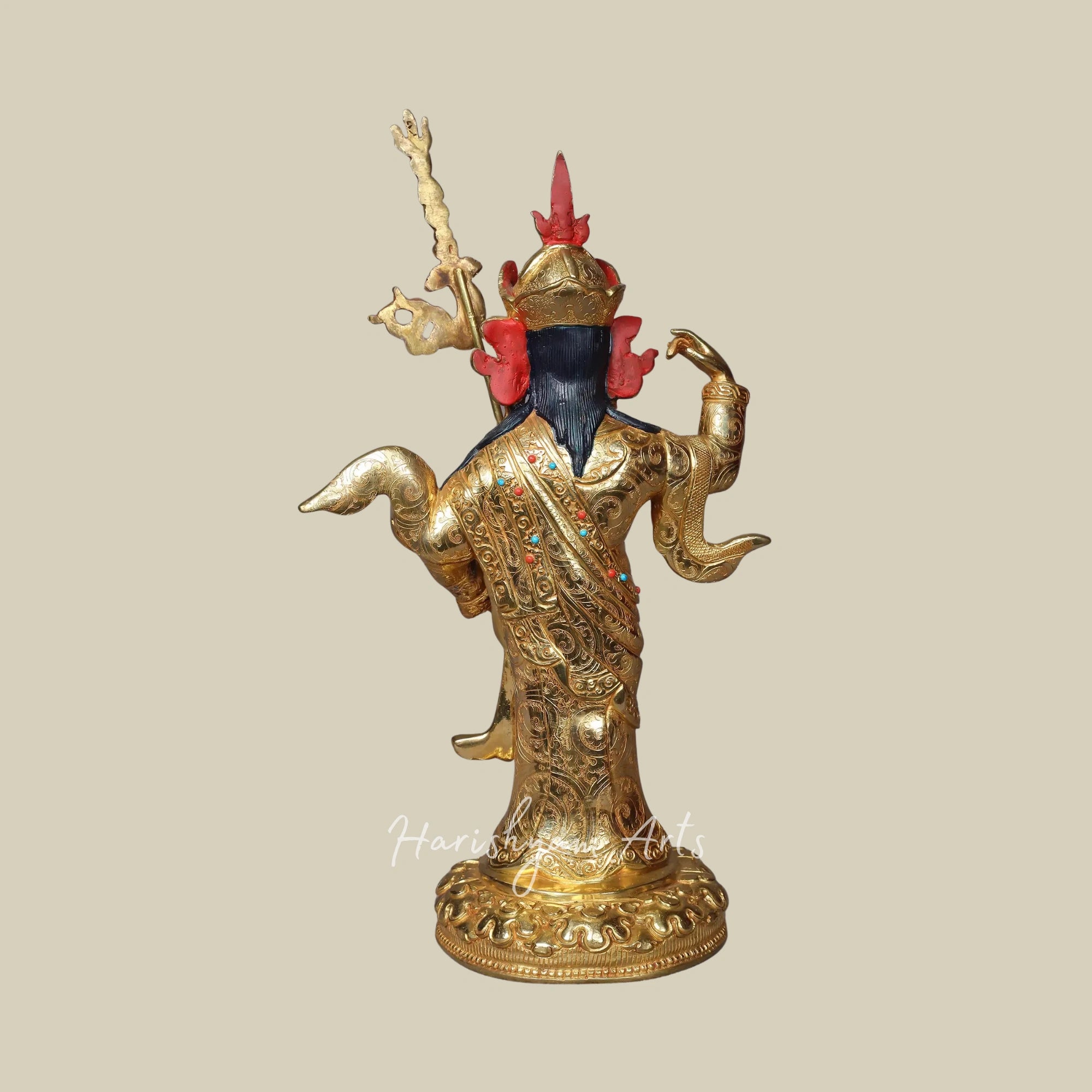 13" Standing Guru Padmasambhava Sculpture Spiritual Idol from Nepal