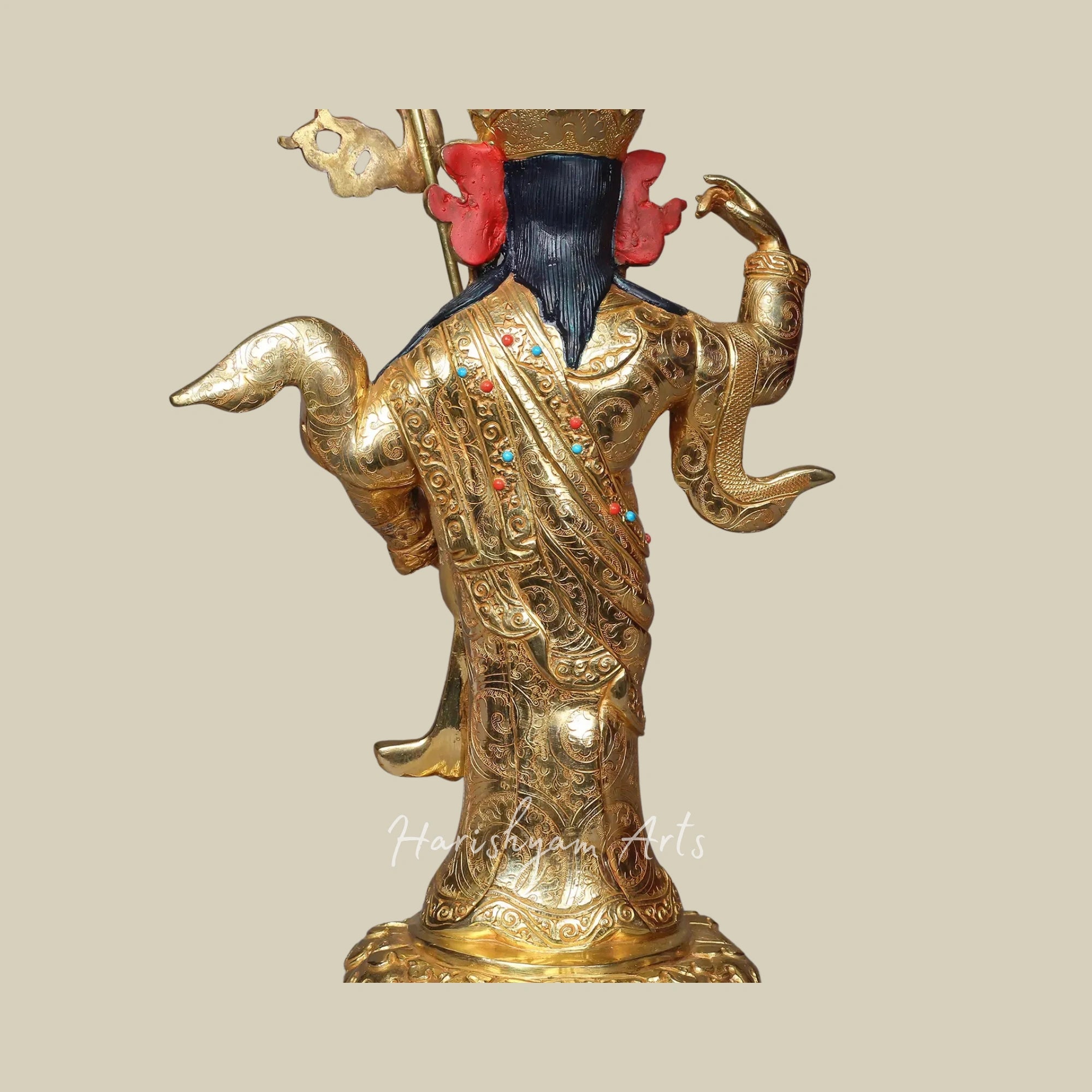 13" Standing Guru Padmasambhava Sculpture Spiritual Idol from Nepal