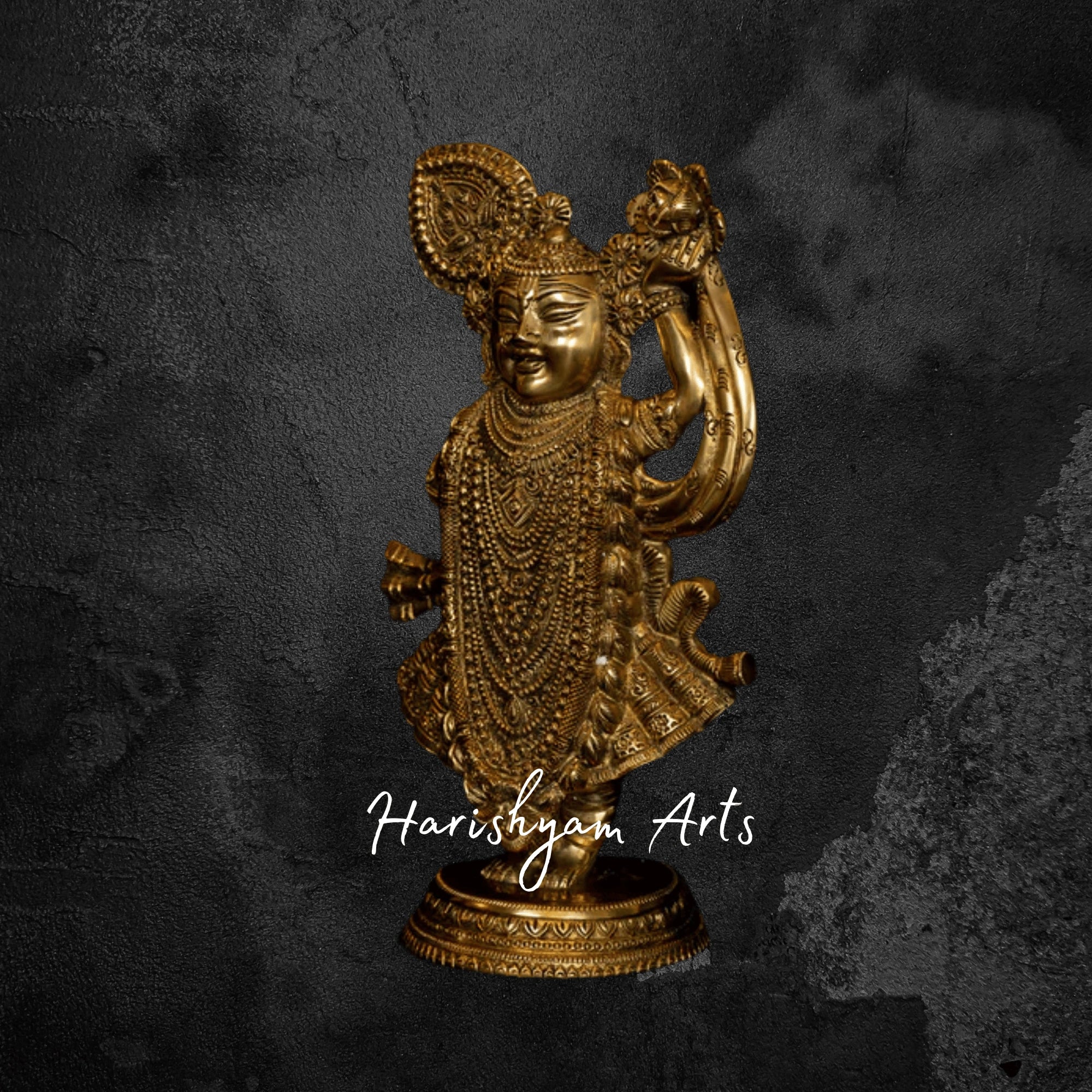 13" Traditional Nathdwara Style Shrinath Ji Brass Idol