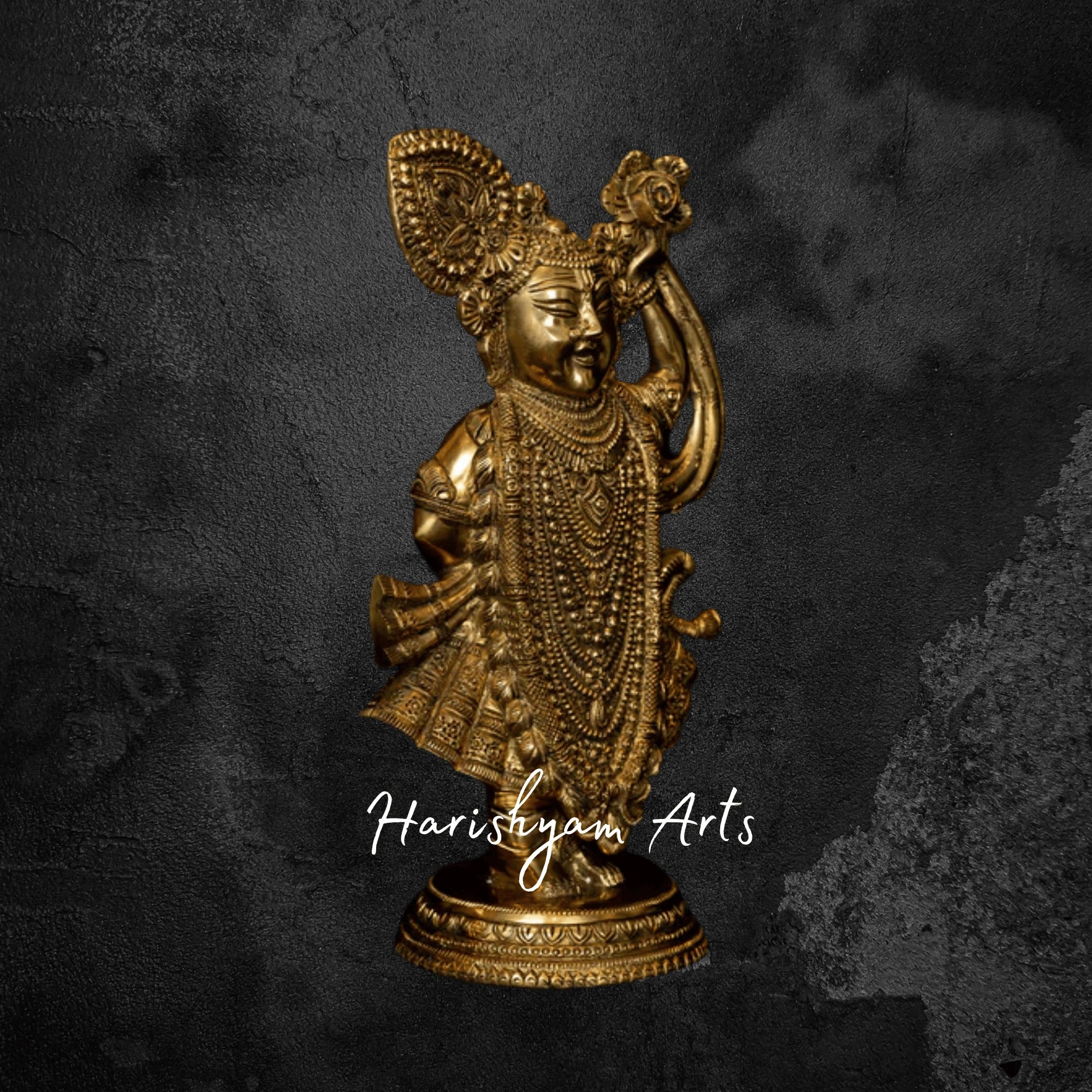 13" Traditional Nathdwara Style Shrinath Ji Brass Idol