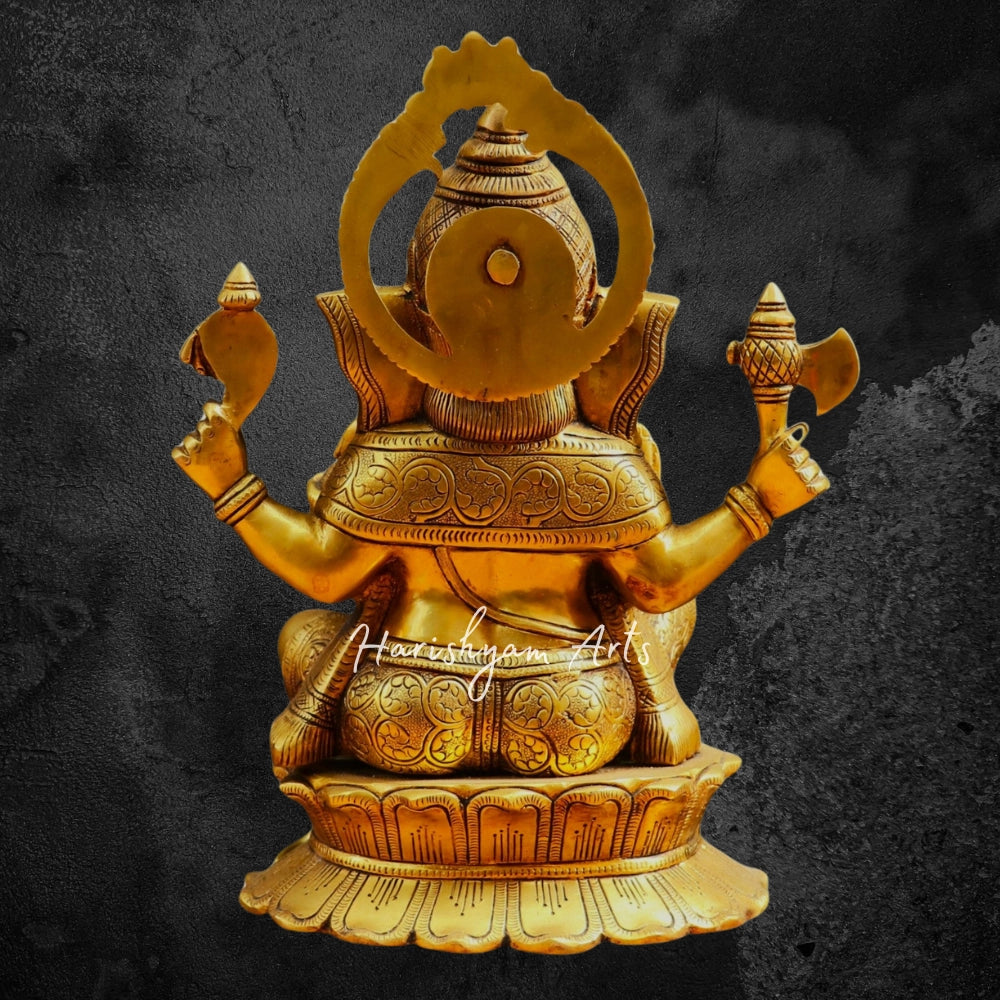 14.5" Brass Lord Ganesha Idol