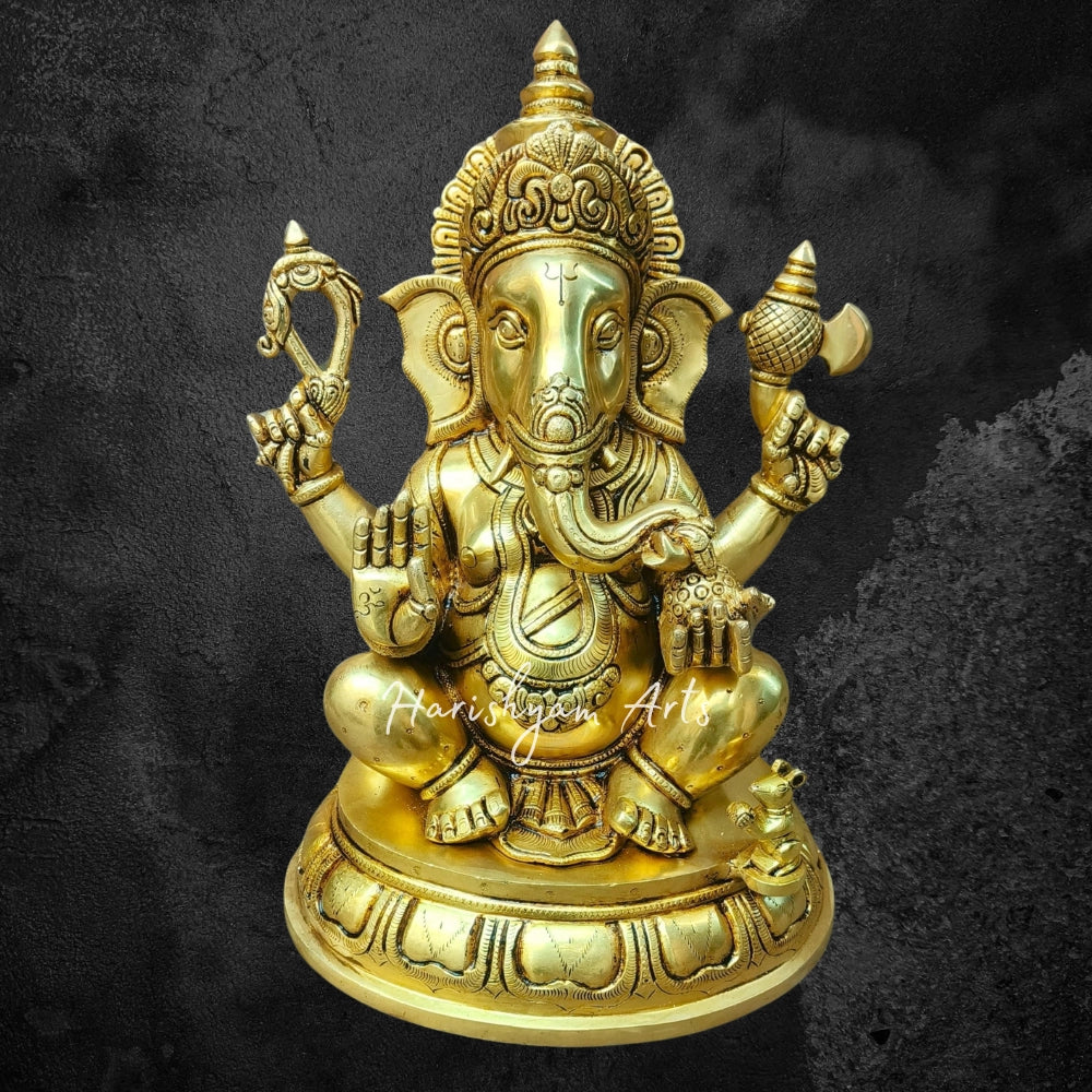 14" Brass Lord Ganesh Statue