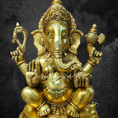 14" Brass Lord Ganesh Statue