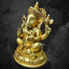 14" Brass Lord Ganesh Statue