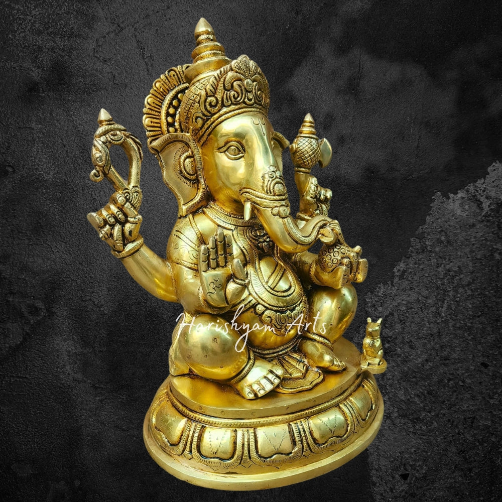 14" Brass Lord Ganesh Statue