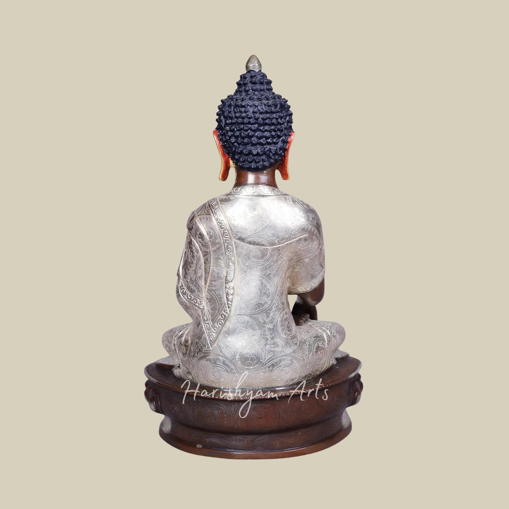 14" Mitukpa Buddha Tibetan Buddhist Deity Copper Gold and Silver Plated Statue