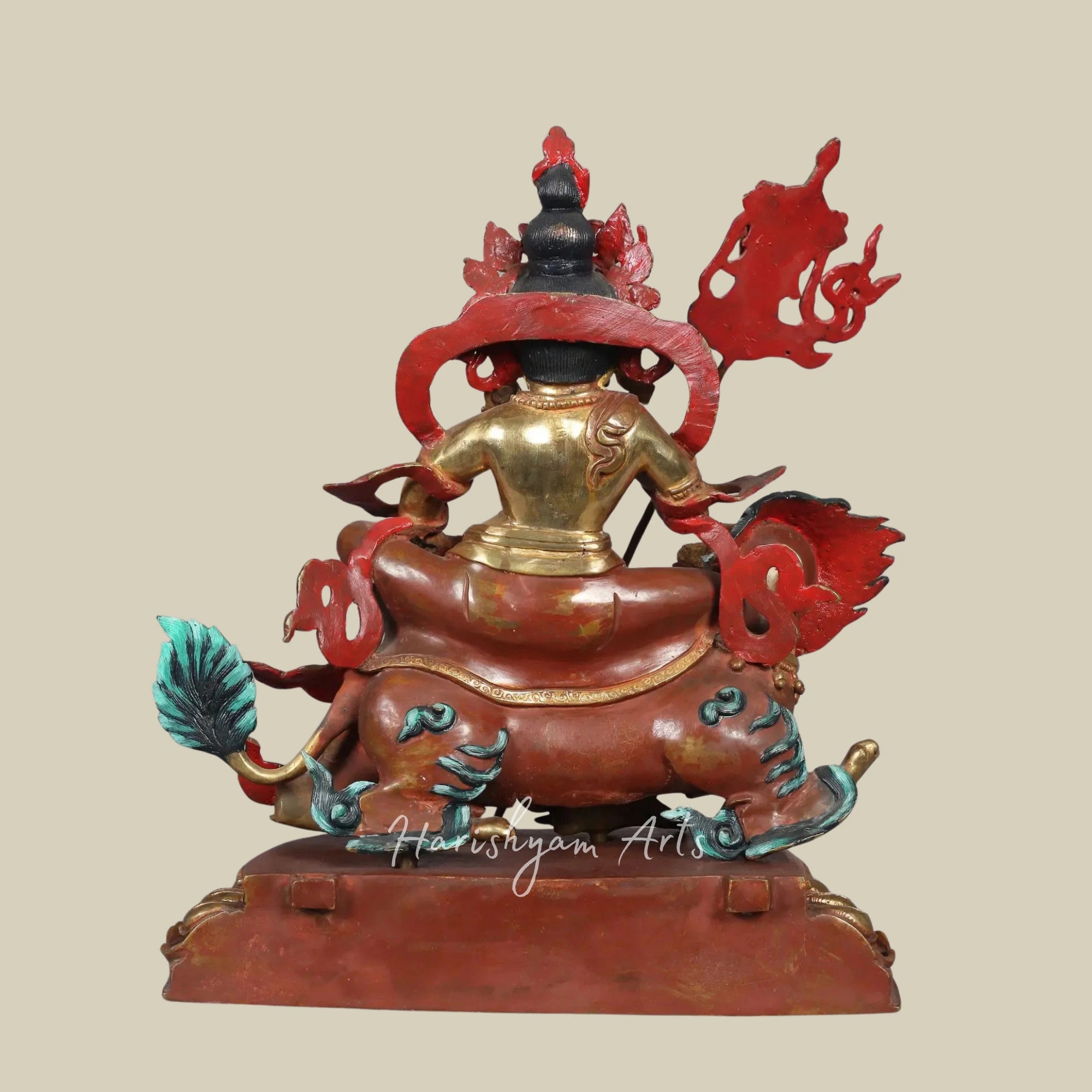 14" Tibetan Style Kubera Prosperity Idol Handcrafted in Copper