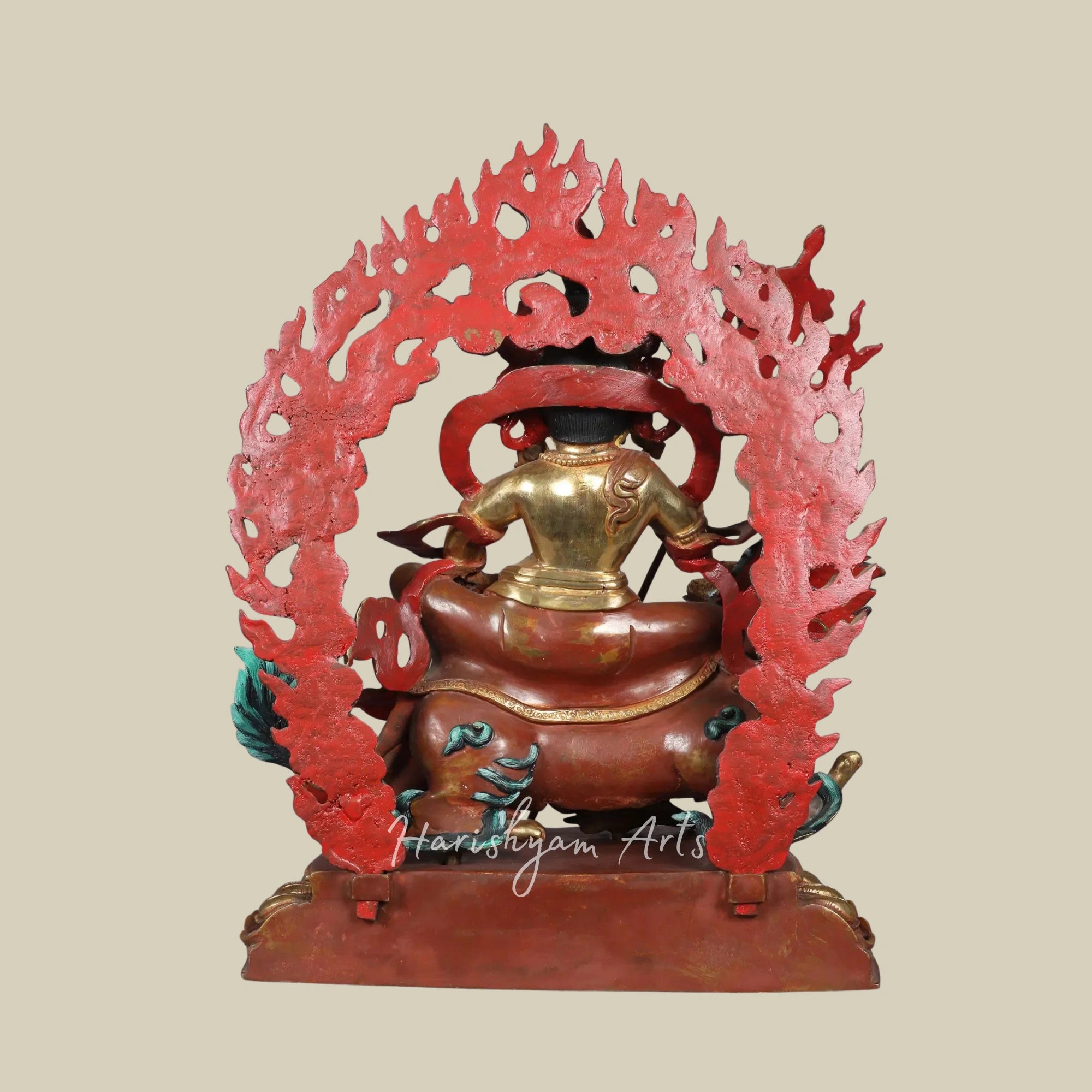 14" Tibetan Style Kubera Prosperity Idol Handcrafted in Copper
